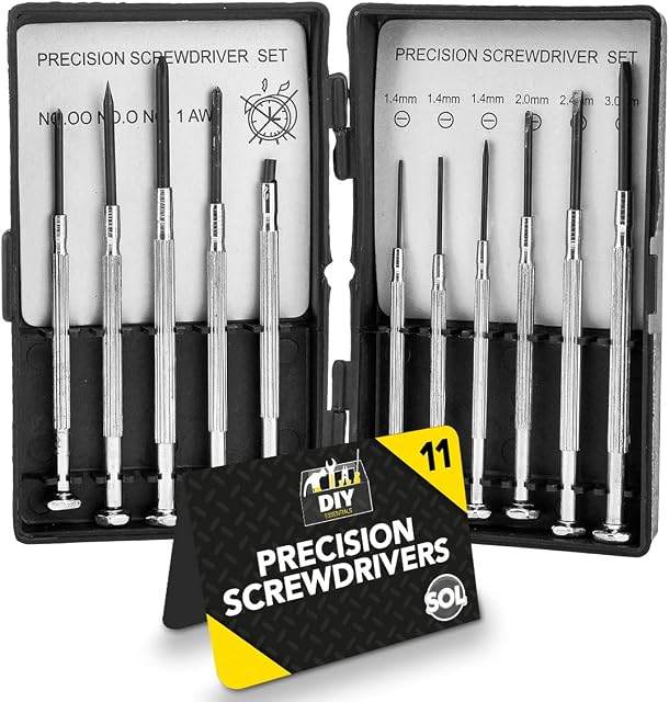 11pk Mini Precision Screwdriver Set | Mini Screwdriver Set for Glasses Tightening, Computer, Laptop, PC, Watch Screwdriver Set | Micro Screwdrivers Set | Small Screwdriver Set | Tiny Screwdriver