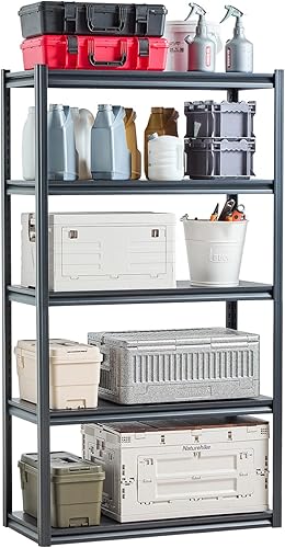 VEVOR Estantes de almacenamiento, 2000 libras, estantería de almacenamiento de garaje de 5 niveles, 18 pulgadas de profundidad x 40 pulgadas de