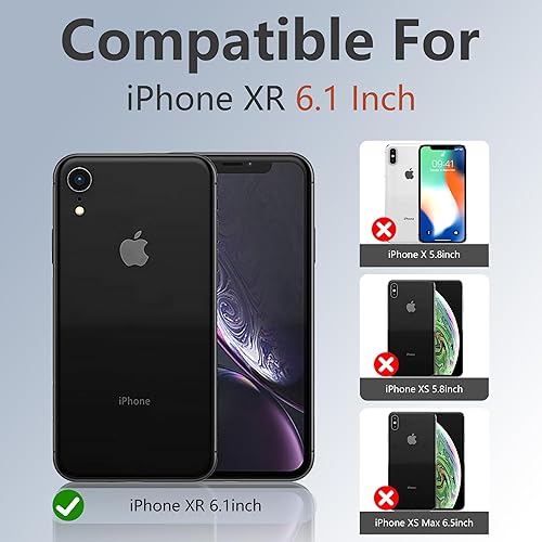 Miniatura 2 de Funda para iPhone XR, 3 capas de protección de cuerpo completo, a prueba de golpes, a prueba de caídas, resistente con clip para cinturón, soporte