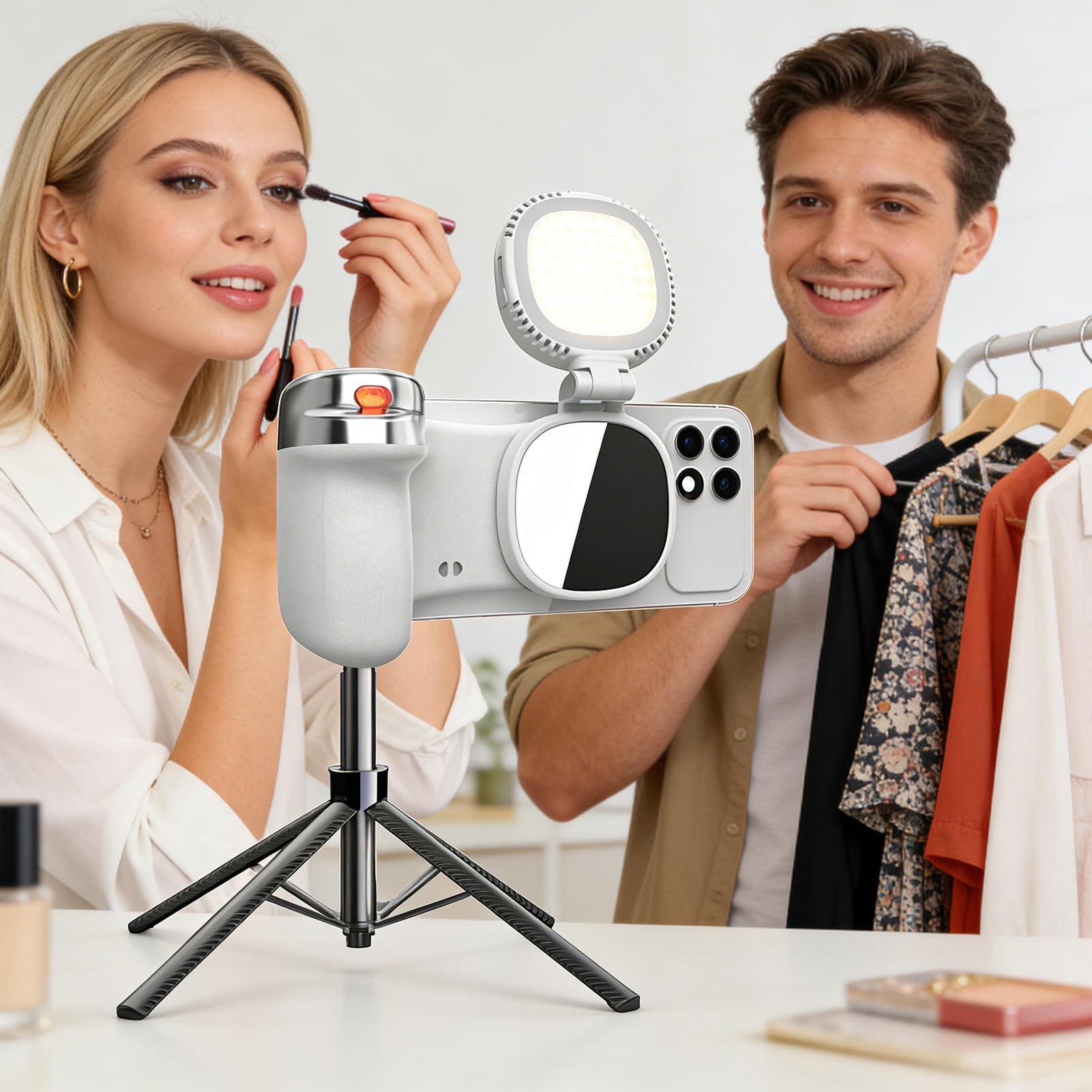 Agarre Magnético Para Cámara Del Teléfono Soporte Magnético Giratorio 360 | Mango Agarrador Con Luz Para Cámara Gimnasio Vlogging Fotografía Viaje Estudio Hogar Interior
