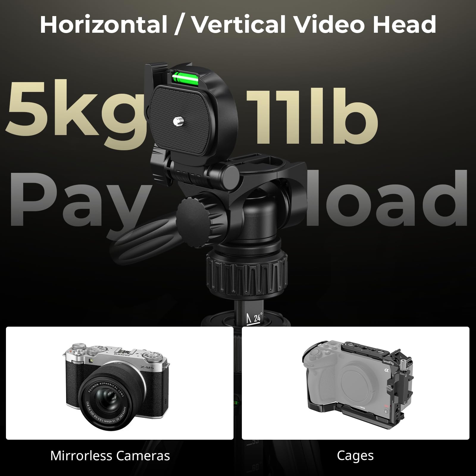 SMALLRIG Statyw fotograficzny 71" AP-21, statyw podróżny do iPhone'a i aparatów Canon i Nikon z klipsem do telefonu i torbą transportową, przenośny statyw fotograficzny z nogami z blokadą - 5351