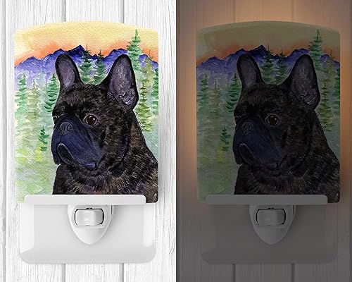 Miniatura 2 de Caroline's Treasures SS8257CNL - Luz nocturna de cerámica Bulldog Francés Compacta, con certificación UL, ideal para dormitorio, baño, guardería,