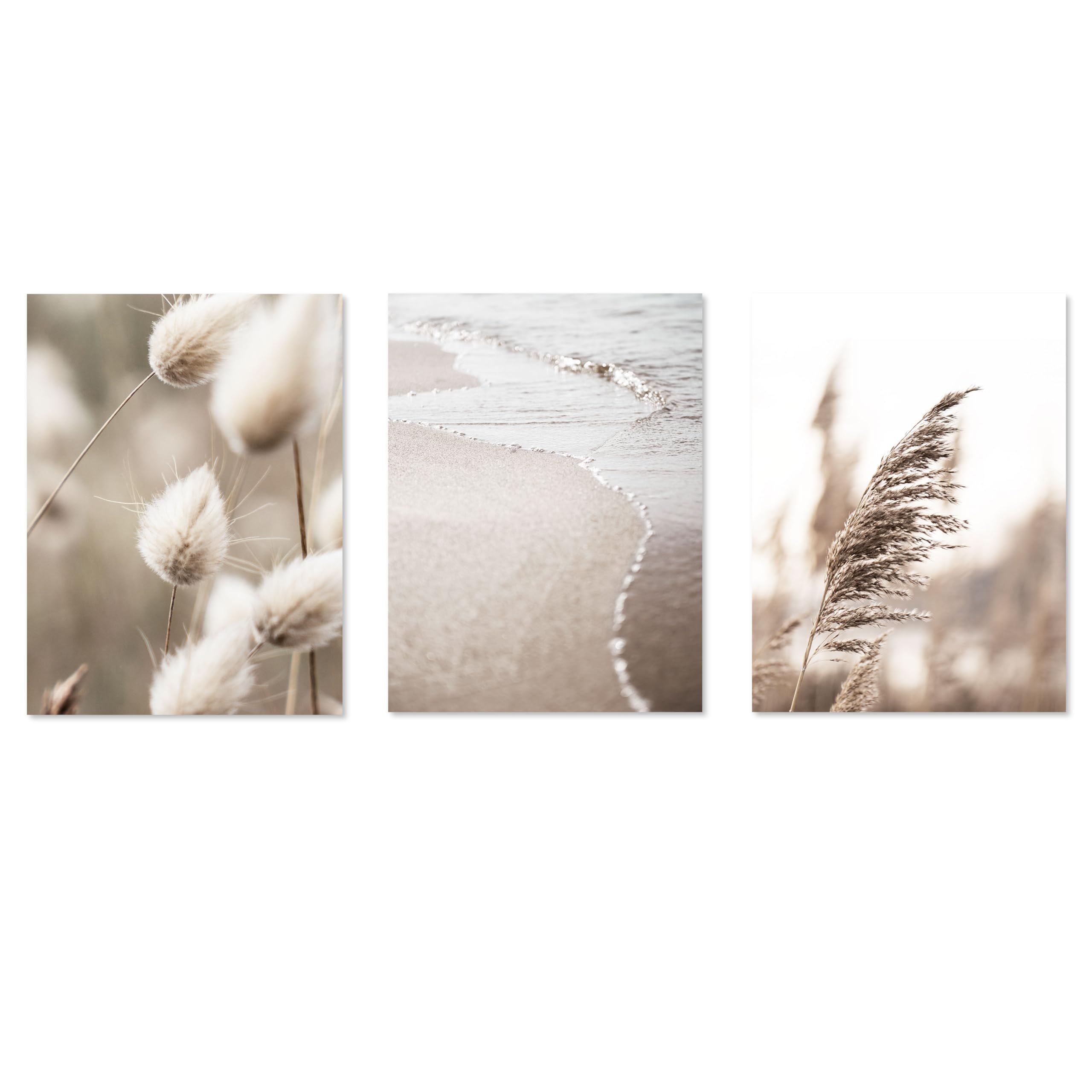 LUMASOUL Set di 3 Poster Senza Cornice - 21 x 30 cm - Motivo Boho - Decorazione per Interni - Decorazione da Parete per Soggiorno e Camera da Letto - Stampe Artistiche Estetiche