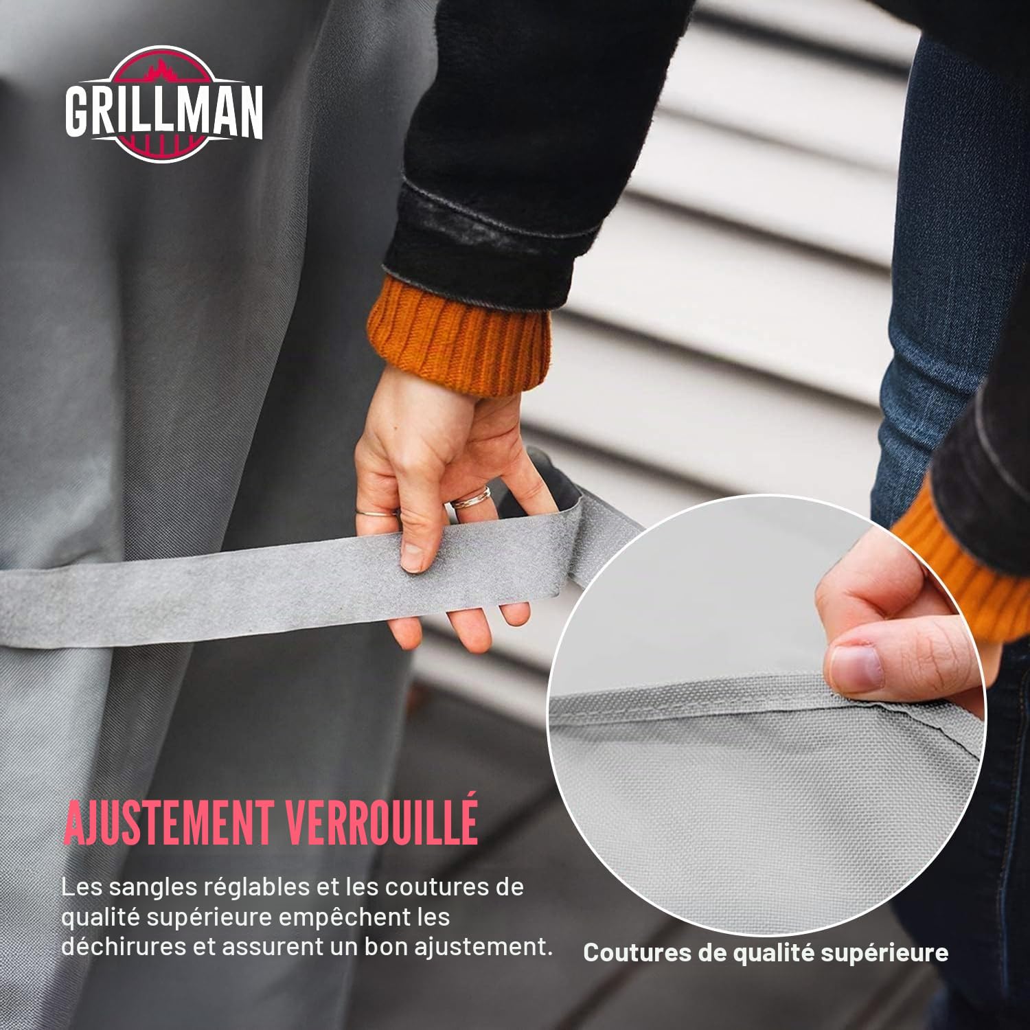 Grillman Housse de Protection pour Barbecue, Housse Imperméable pour Barbecue (147 x 61 x 122 cm)