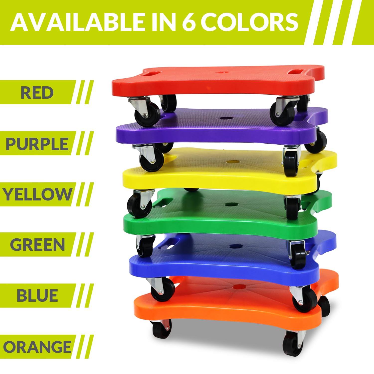 GISCO Sports Sitting Scooter Board with Handles for Kids & Children (Blue) | Plastic | Flat Sitting Scooter with Casters for Kids | Gym Activities Equipment Elementary School 4