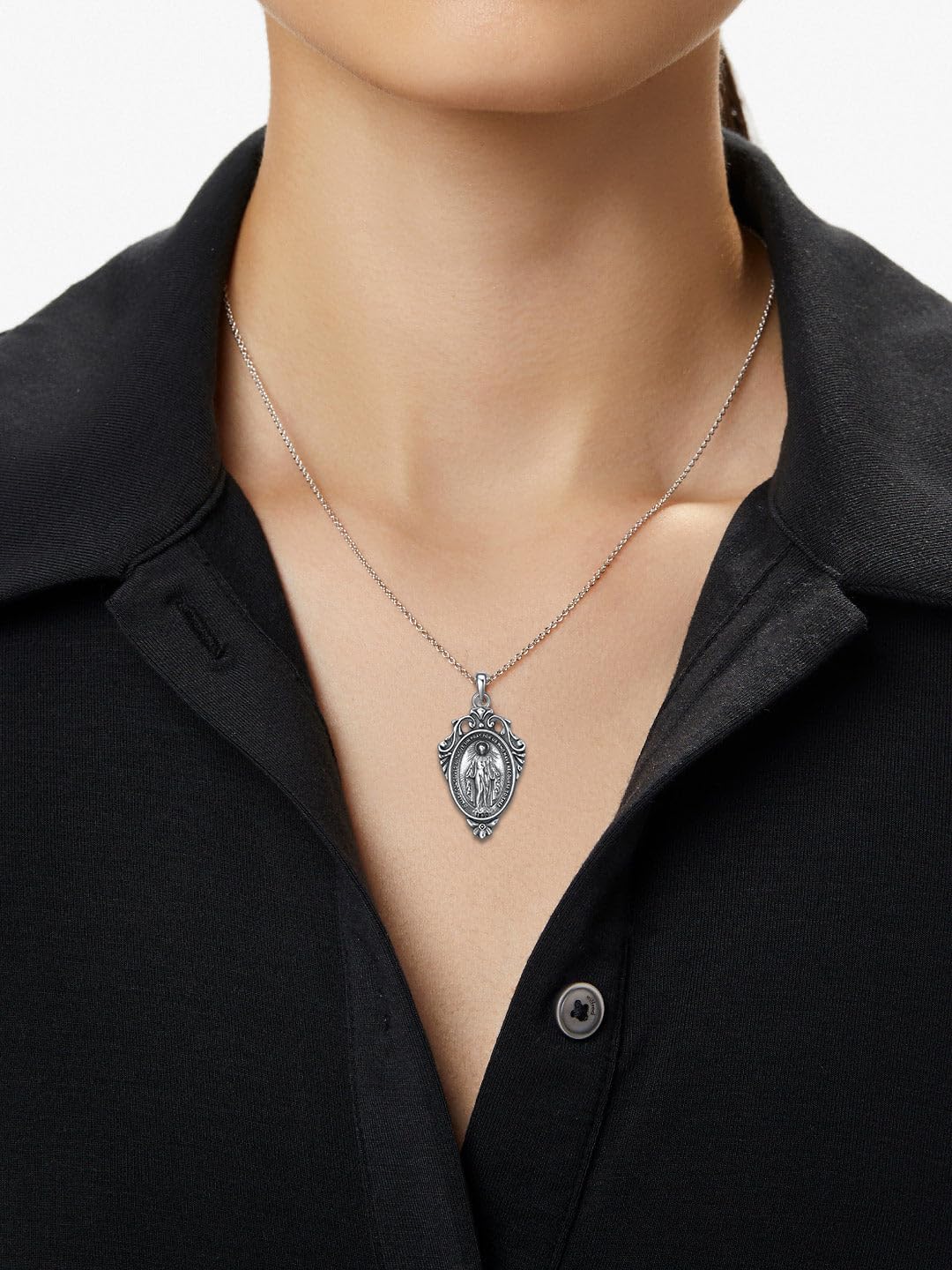 Rnivida 925 Sterling Silver Miraculous Medal Pendant Necklace for Women,Catholic Virgin Mary Jewelry Gifts for Her - Image 5