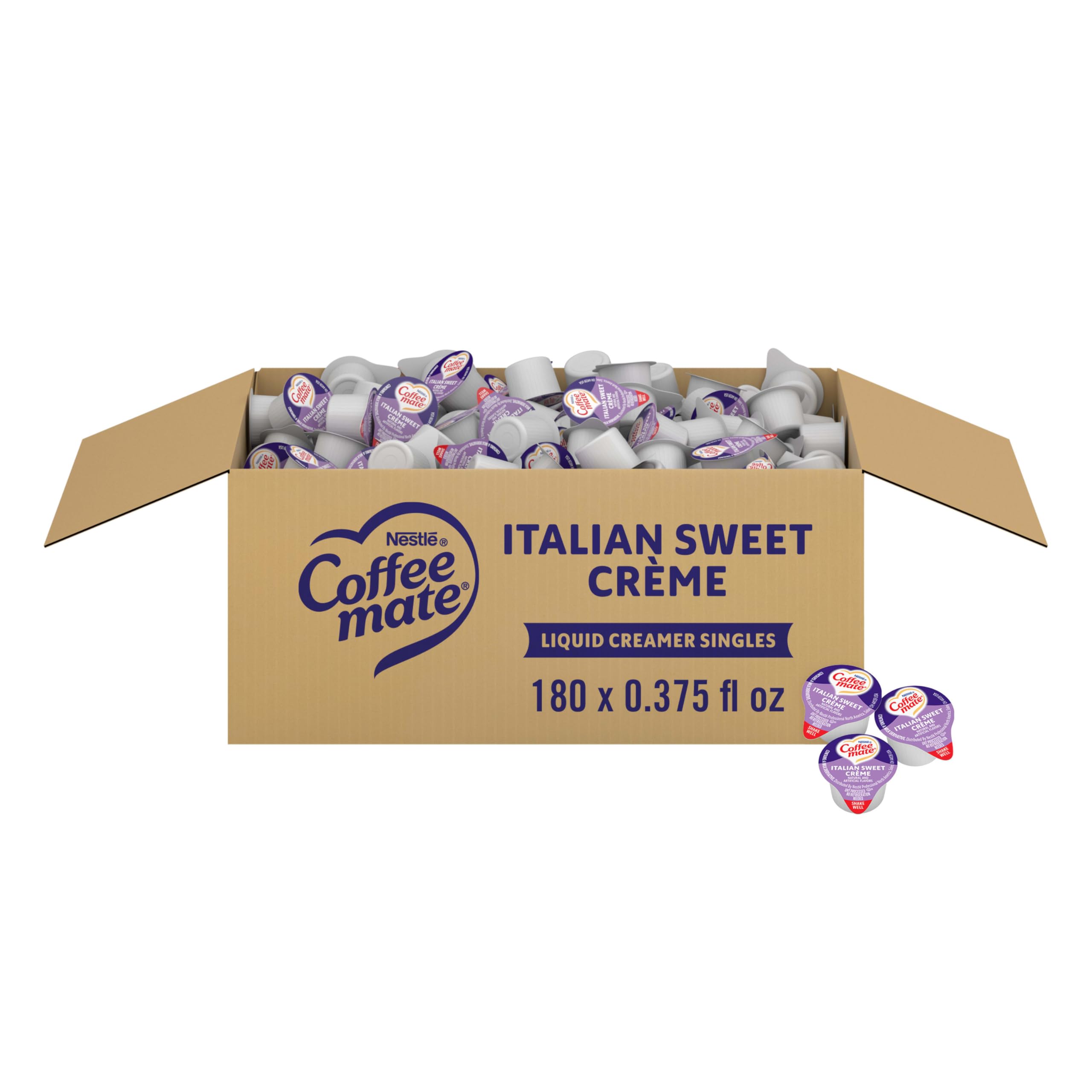 Nestle coffee-mate café Creamer, italiano, crema, 180 hilos, líquido cremoso Singles