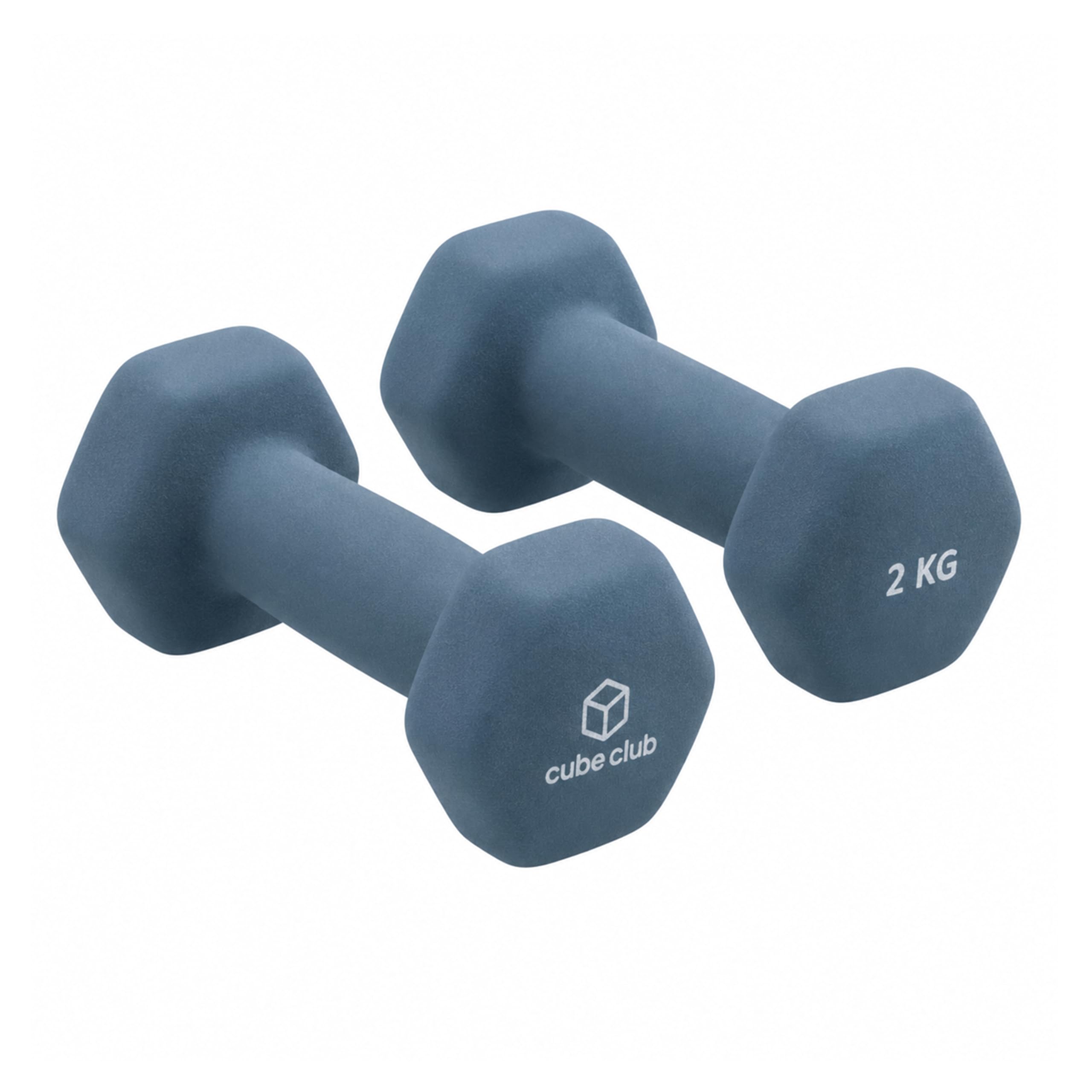 The Cube Club Neoprene Dumbbells Set 2kg x 2 for Women & Men | Anti-Slip Hex Dumbbellsset for home workout| Gym Equipment for Home Workout, Yoga, Pilates& Strength Training – Blue 4kg-image-31