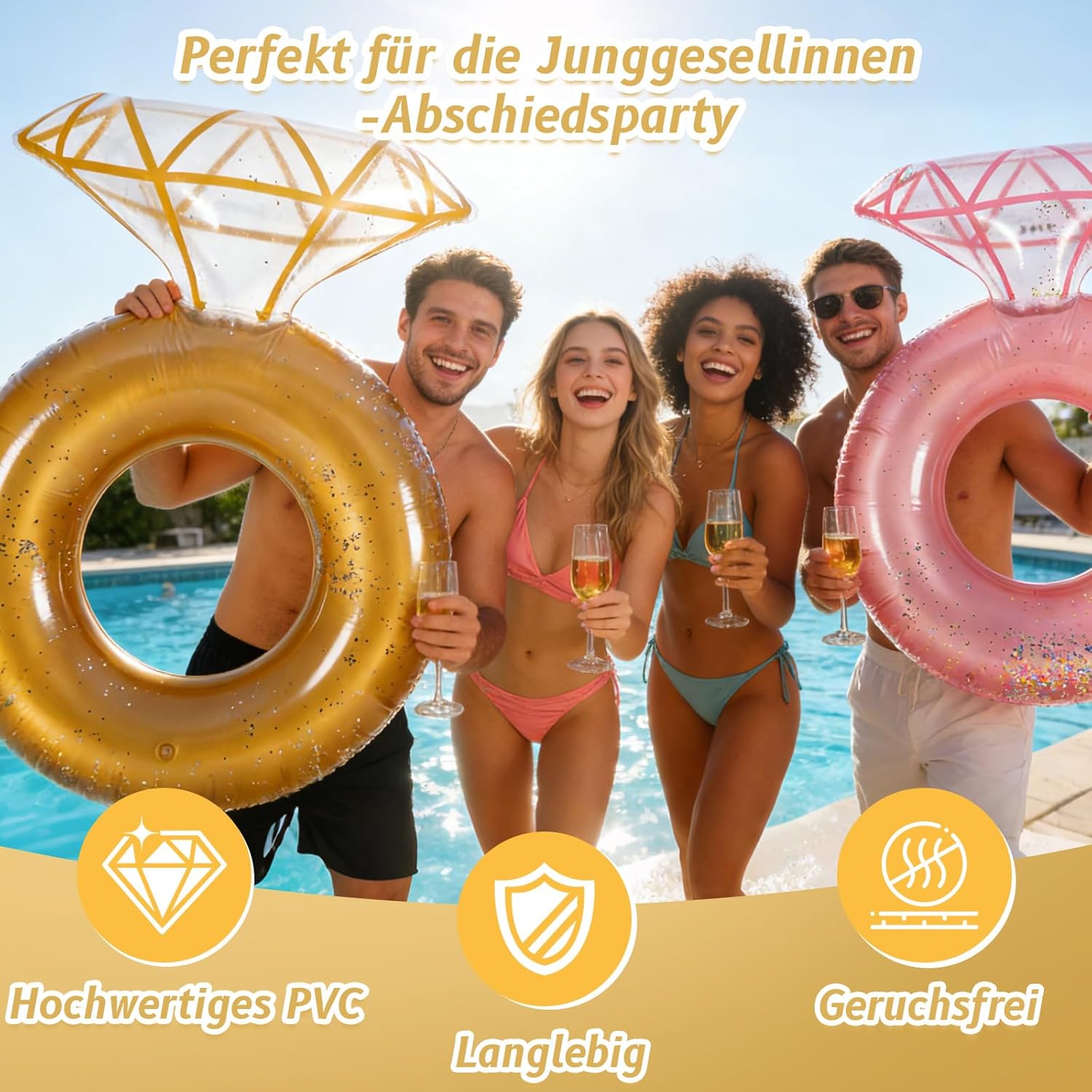 Swimming Ring Pool Ring, Swimming Ring Doughnut Swimming Ring Adults, Bath Island Swimming Animal Air Mattress Pool for Pool Party, Beach, Summer Party, Birthday Party, Wedding