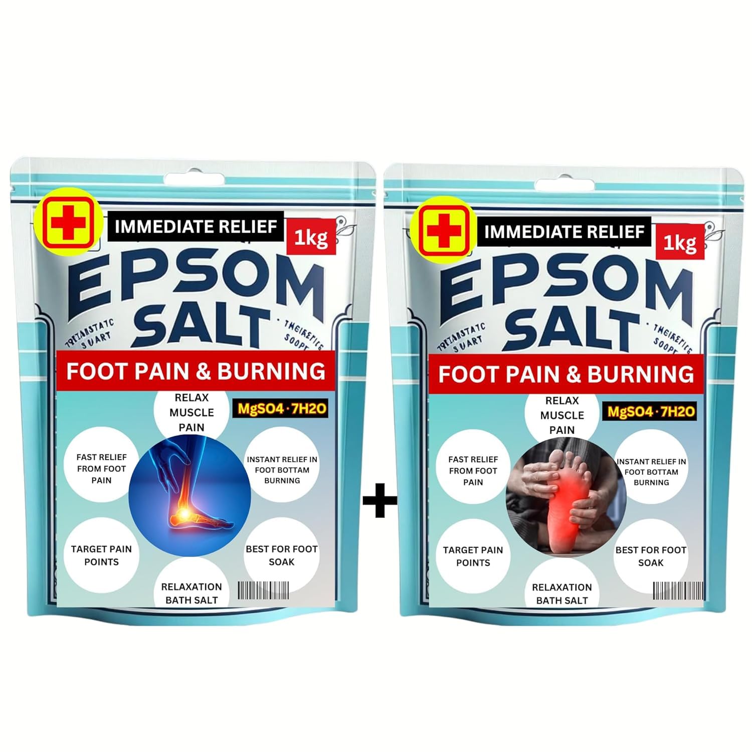 Epsom Salt 2 KG for Pain Relief and Relaxation, Guaranteed Relief for Foot Pain, Swelling & Soreness Luxury Bath Salt for Women and Men, 100% Pure Magnesium Sulphate
