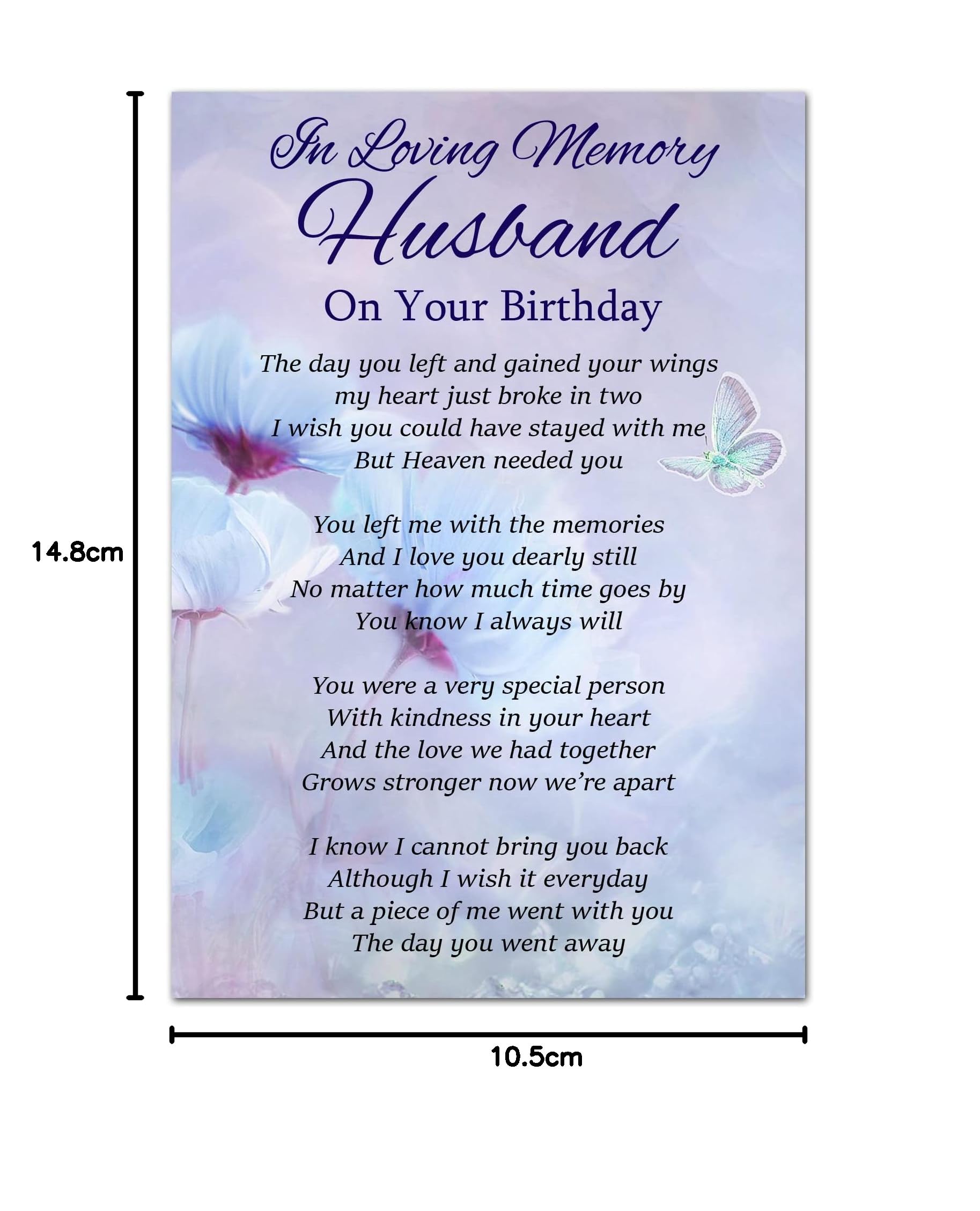 Husband Brthday Memoral Grave Card Husband Memoral Card Gravesde Husband N Heaven Premum - View #6