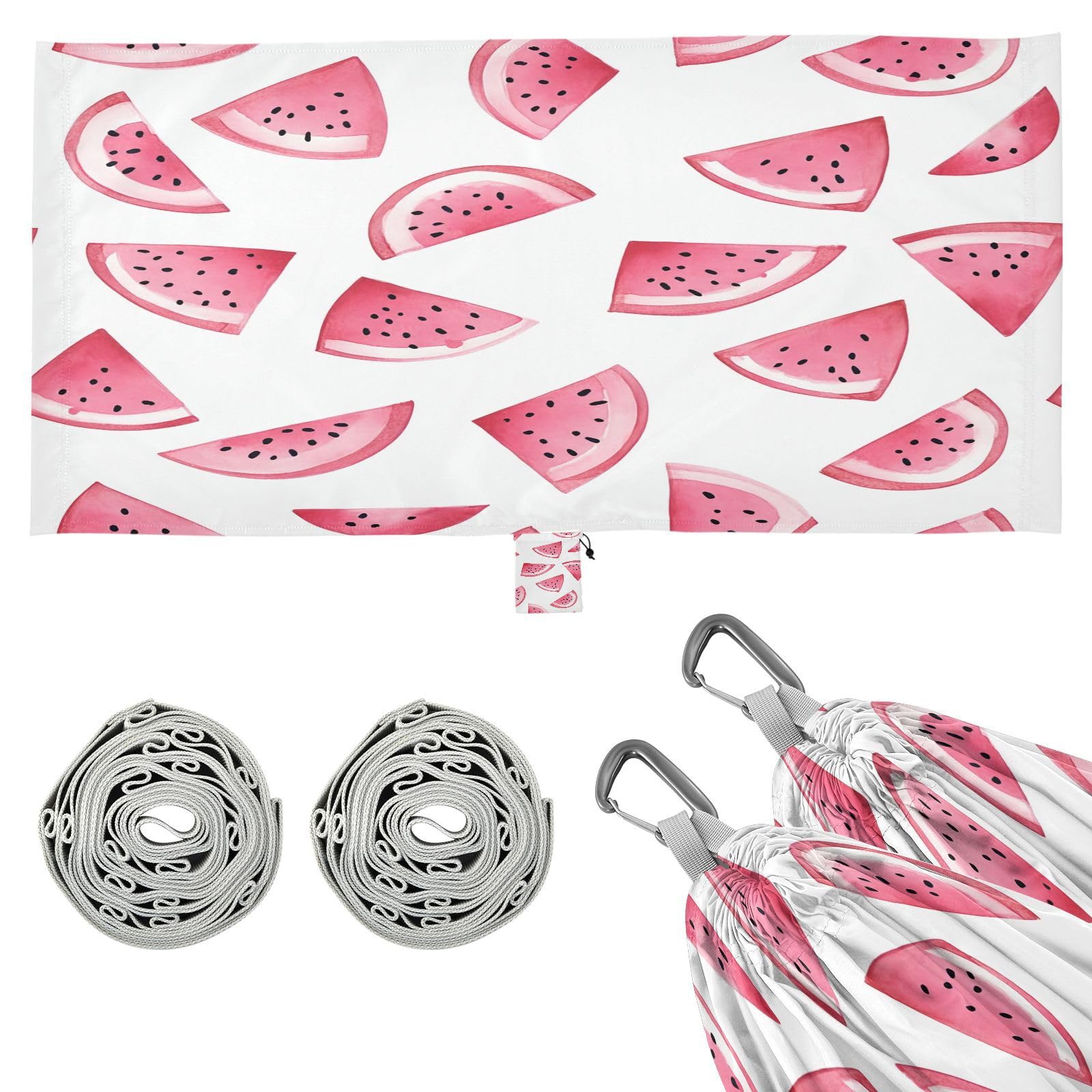 ATTX Watercolor Dragon Fruit Slice Camping Hammock - Lightweight & Portable Hammocks, Heavy Duty 330lbs Capacity for Indoor, Hiking, Backpacking, Travel, Backyard, Beach#600