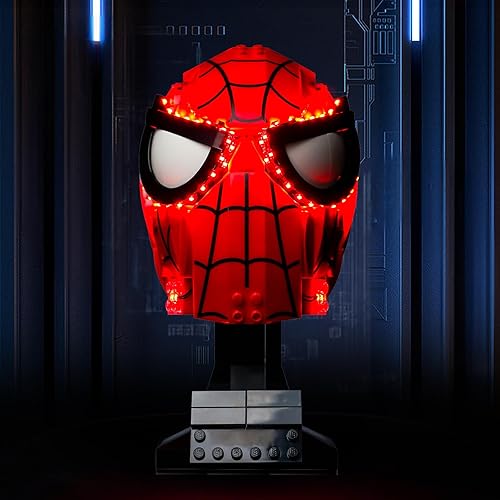 Bourvill Luz LED para Lego 76285 Spider-Man's Mask Set, versión clásica, iluminación de bloques de construcción, modelo compatible con Lego 76285