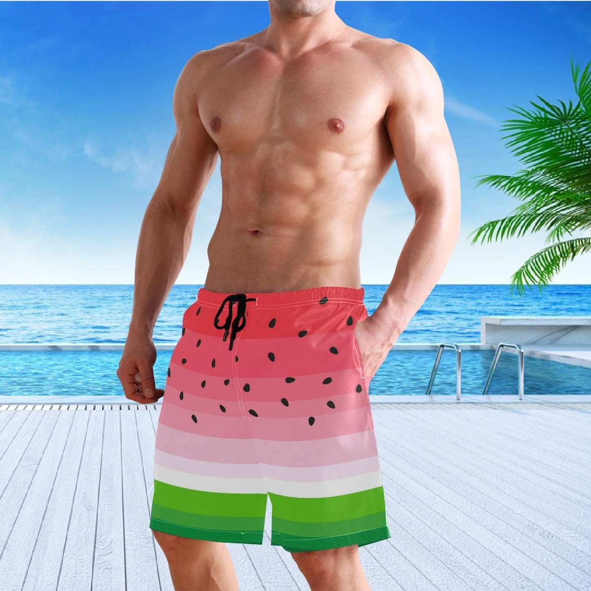 visesunny Stylish Mens Swim Trunks Quick Dry Beachwear Sports Swim Board Shorts Holiday Party Bathing Suits - Image 6