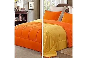 Exclusivo Mezcla Orange Twin Comforter with Vibrant Reversible Design