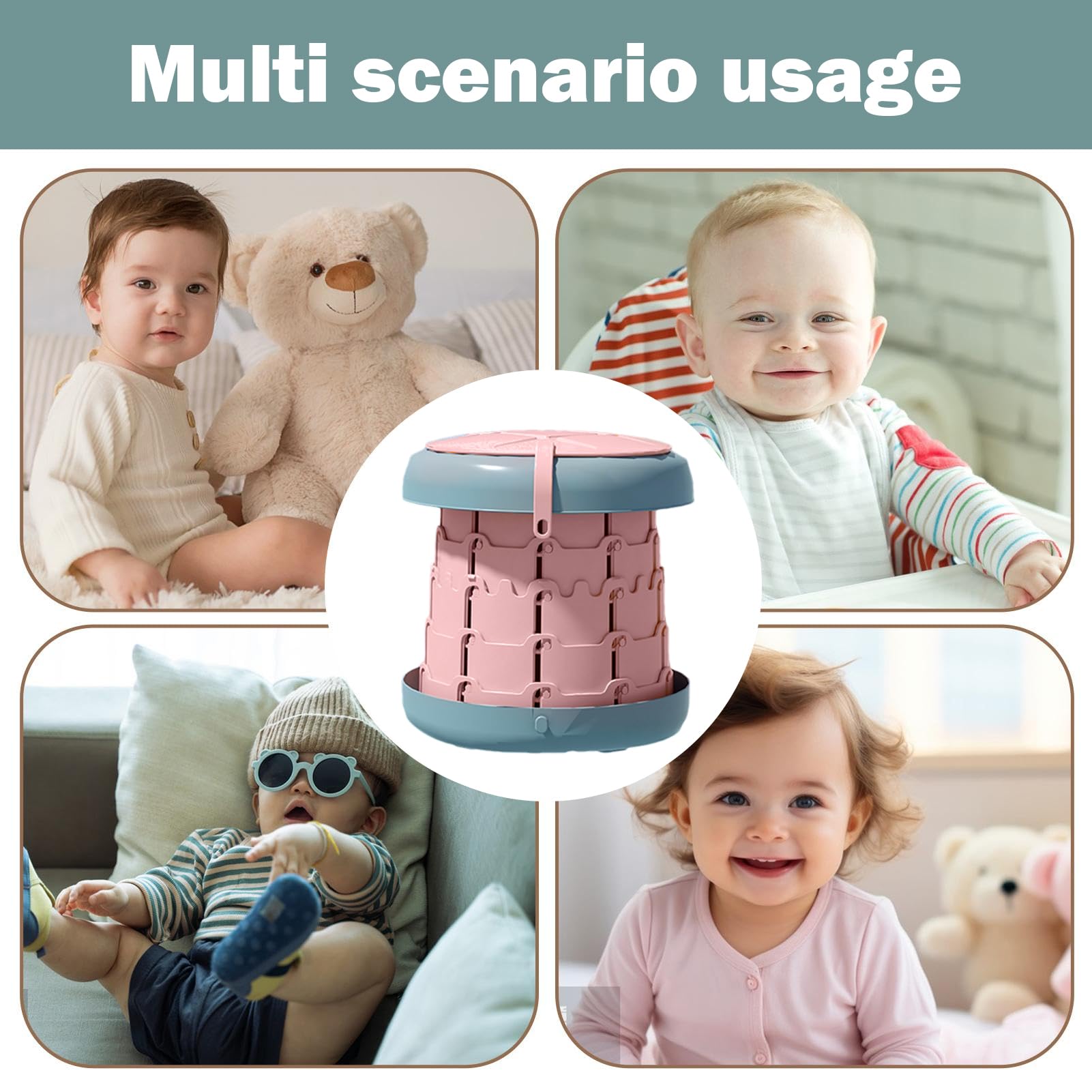 Orinal de viaje plegable, cómoda herramienta de entrenamiento plegable, asiento portátil para niños y niñas, durante viajes en coche, camping, actividades al aire libre en el parque