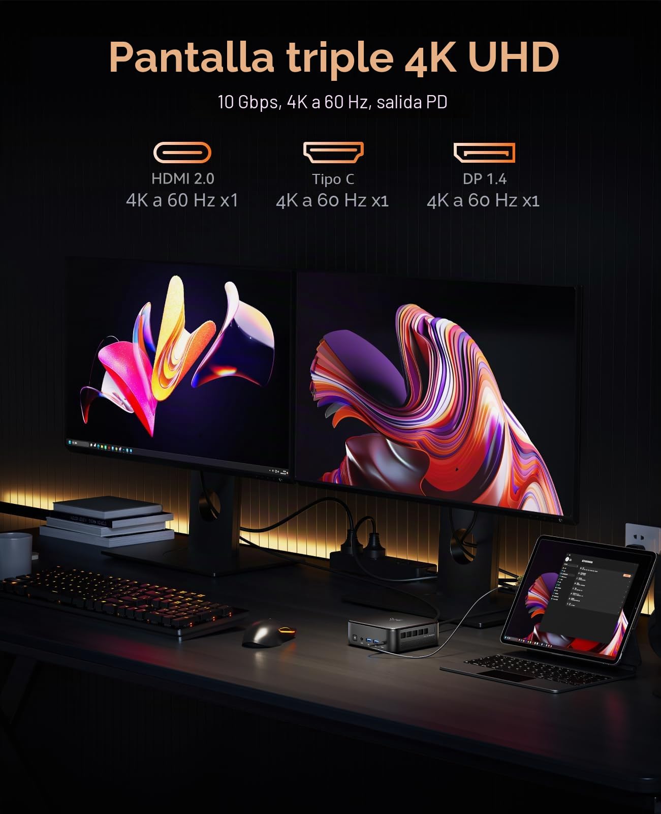 NiPoGi E3B Mini PC, AMD Ryzen 7 5700U (8C/16T, hasta 4,3 GHz), 16GB DDR4 512GB SSD Mini Ordenadores de sobremesa, Gráficos AMD Radeon/HDMI 2.0+DP/WiFi 6/BT 5.2 para Oficina/Casa