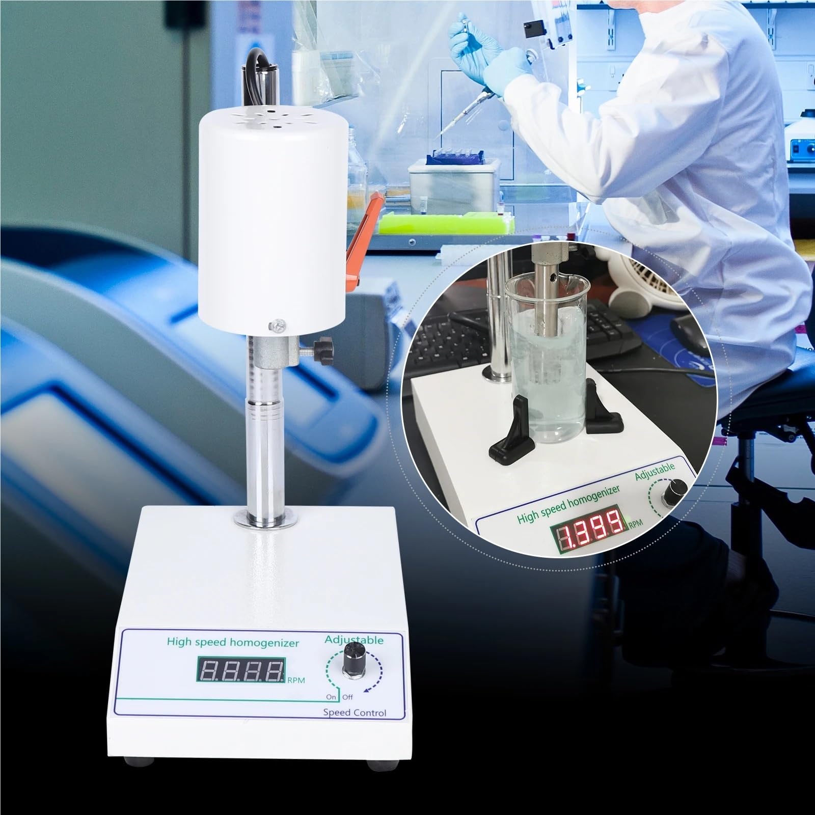 Homogenizator, Homogenizator FSH-2A o dużej prędkości, 220 W, dyspergator laboratoryjny, emulgator, rozbija membranę, 8000-22000 obr./min