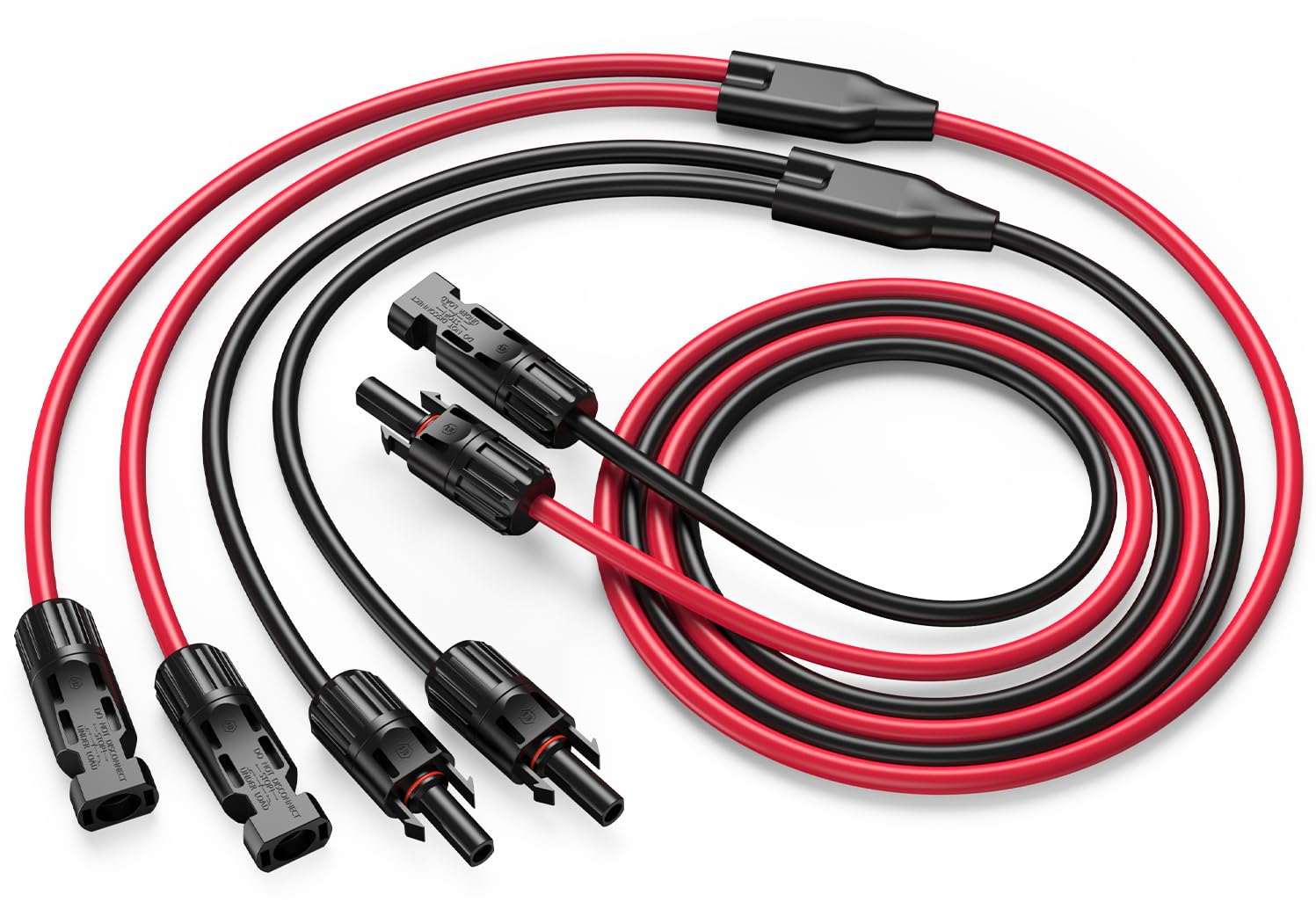 Bateria Power 10Feet 12AWG Y Branch Solar Panel Splitter Cable, 12 Gauge 4mm² PV Extension Wire with Female & Male Waterproof Connectors for RV, Photovoltaic Systems