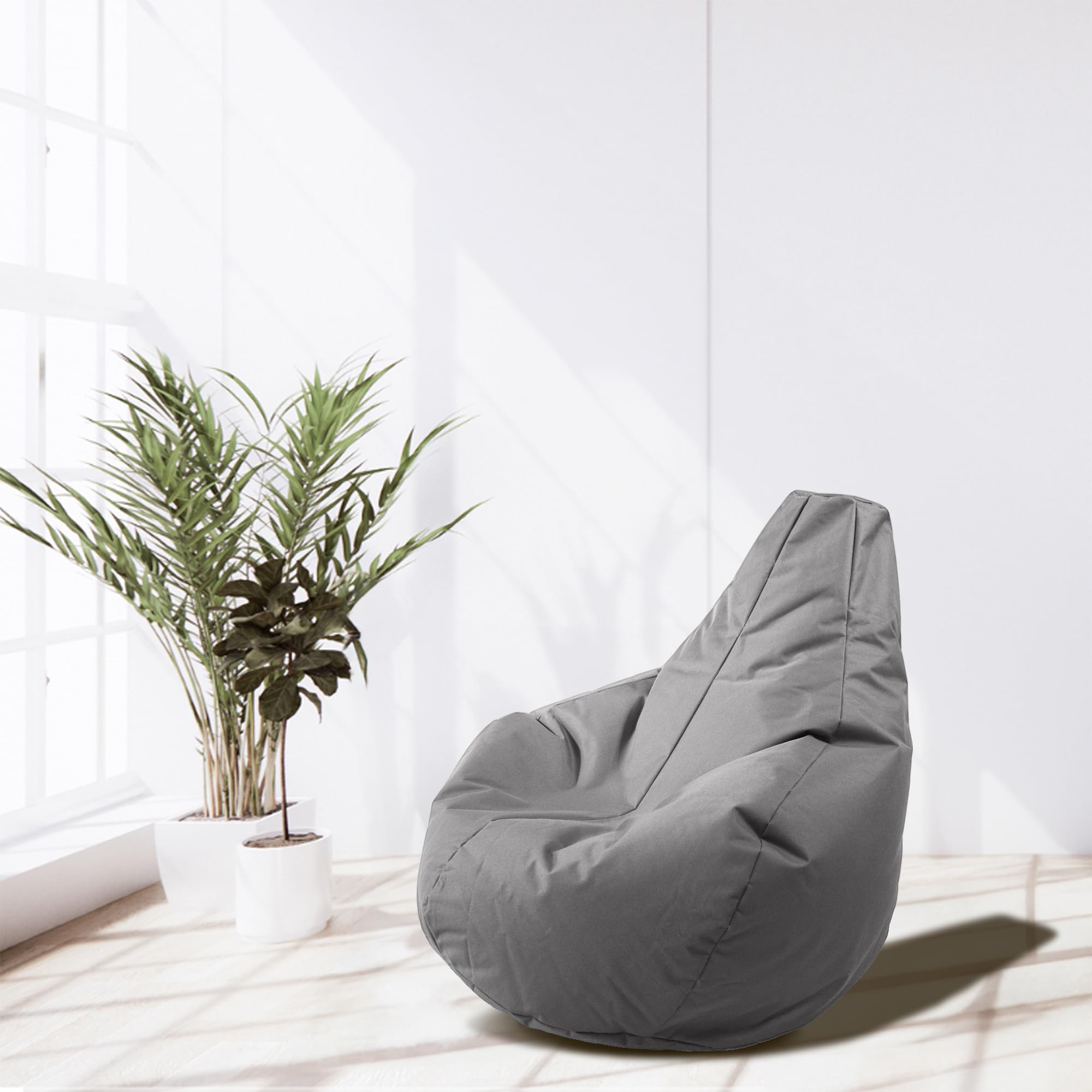 Sillón Gamer para Exteriores e Interiores con Relleno de Perlas de EPS, Puff, Silla de Relax, cojín para Asiento, cojín para el Suelo, Bean Bag de 225L (Gray)