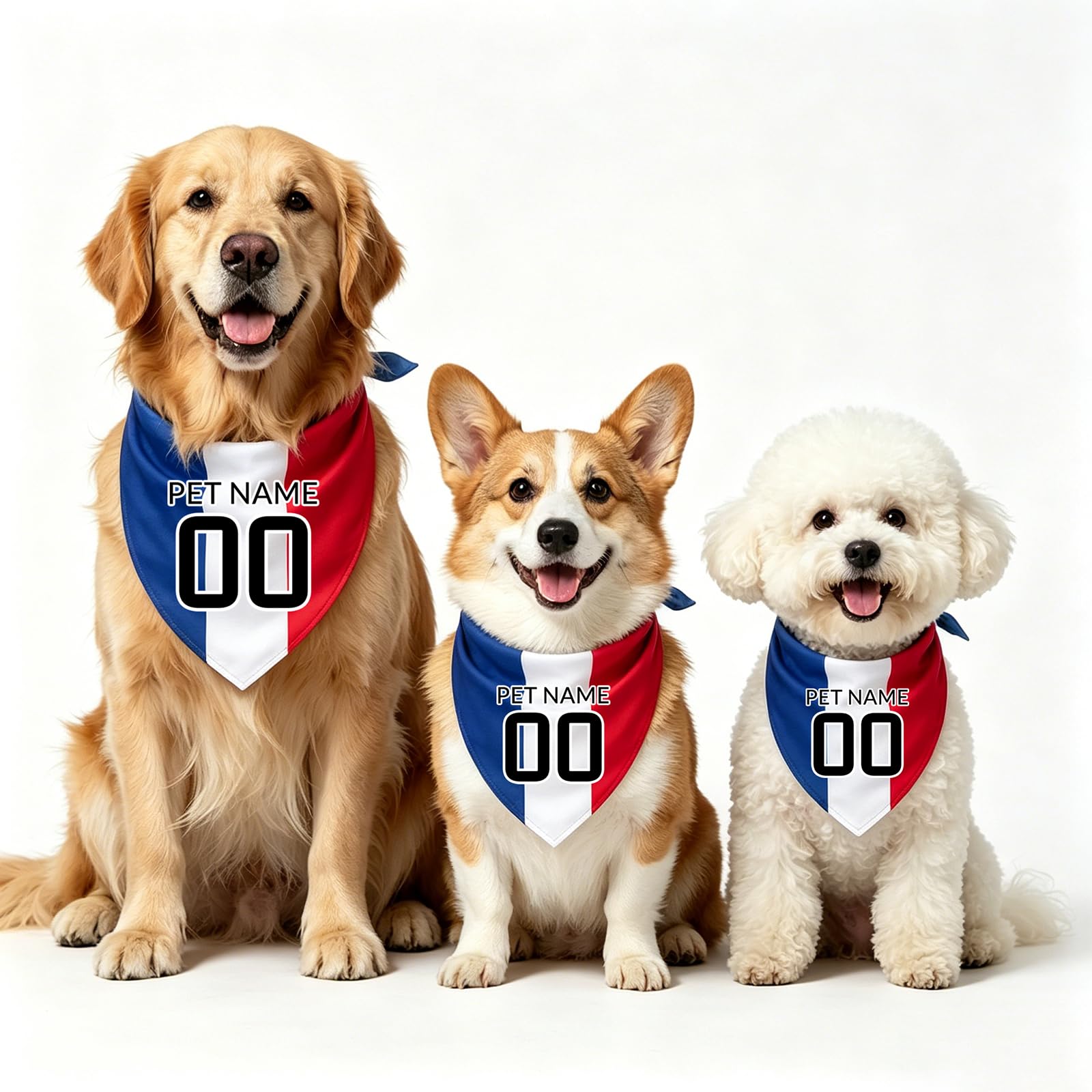 Personalised Dog Bandana with Name Number, Custom Dogs Bandana Football Dog Bandanas for Large Medium Small Dogs Puppy Cat Pet Scarf Birthday Present