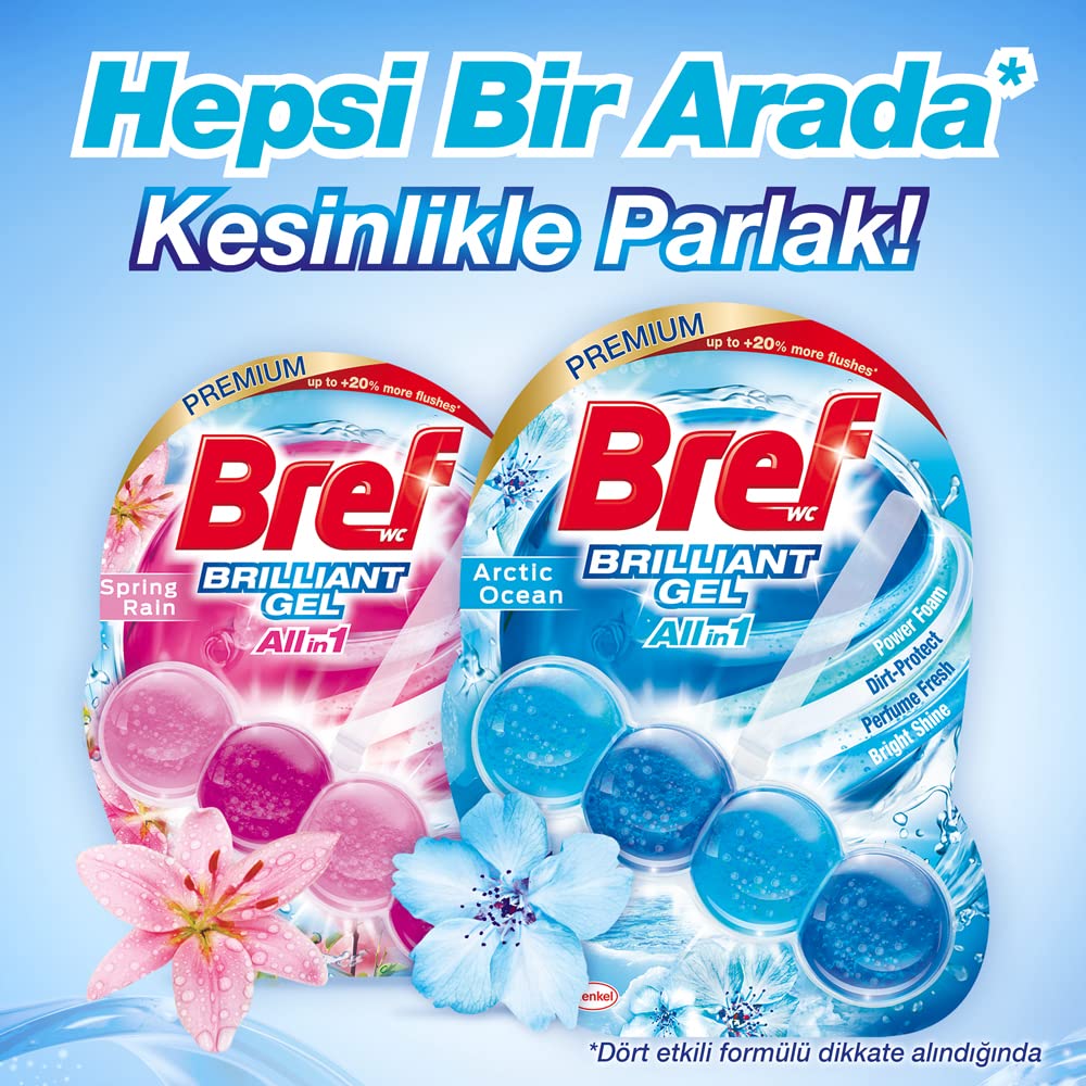 Bref WC Brilliant Jel Buzul Okyanus Kokulu Hepsi 1 Arada 2'li Klozet Temizleme Topu 1 x 2 Adet, Jel Buzul Okyanus 2