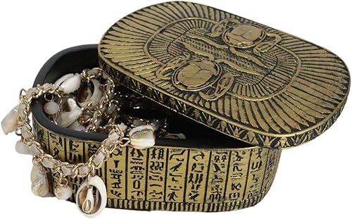 Ebros Gift Golden Ancient Egyptian Dual Cobra Winged Scarab Dung Beetles Decorative Jewelry Trinket Box Figurine With Sacred Hieroglyphs Gods Of Ebros Gift Golden Ancient Egyptian Dual Cobra Winged Scarab Dung Beetles Decorative Jewelry Trinket Box Figurine With Sacred Hieroglyphs Gods Of