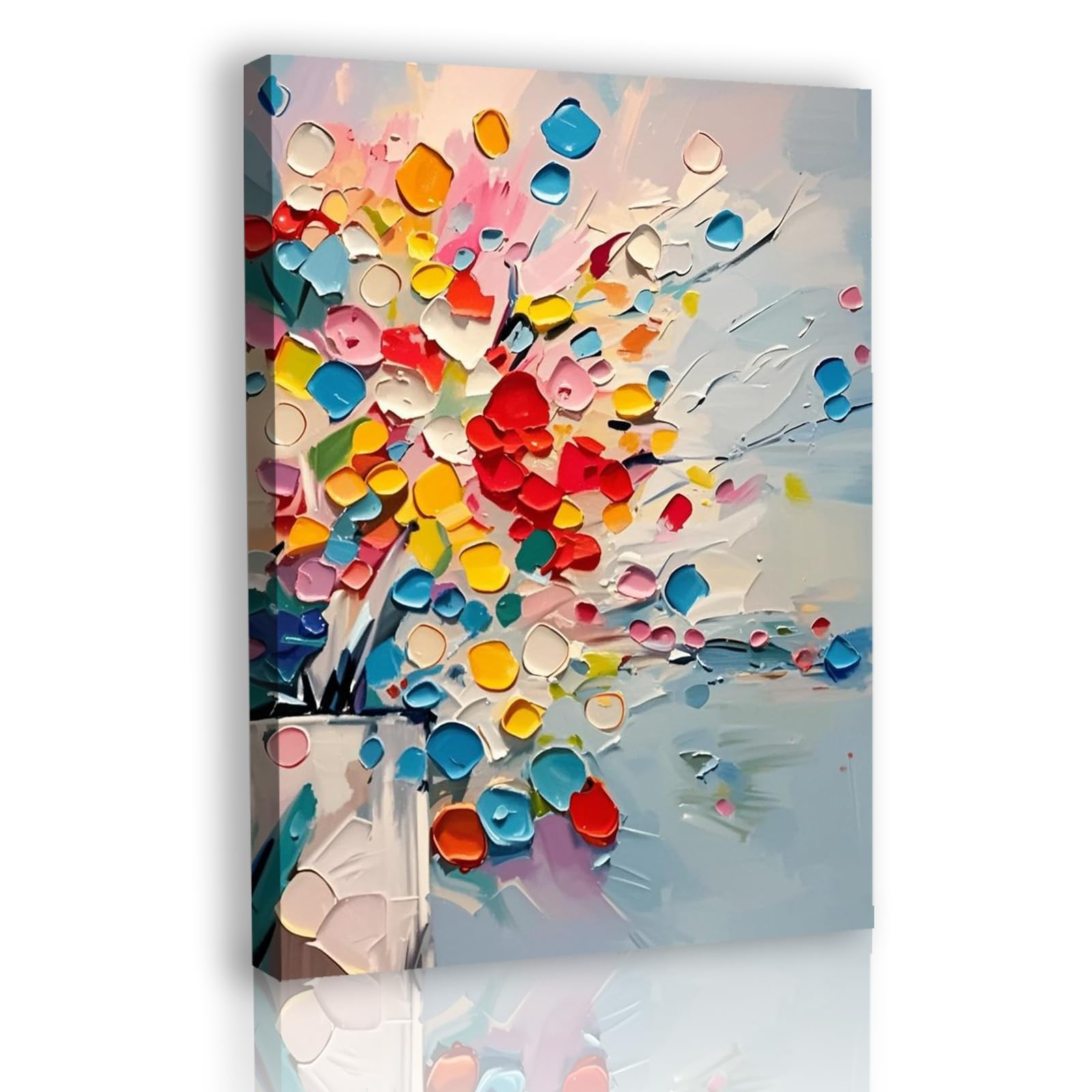 YSYCZ Canvas Wall Art, Botanical Floral Wall Decor, Watercolor Flower Prints Painting for Living Room Bathroom Bedroom Home Decoration Aesthetics Unframed (colorful flowers, 12×16inch, Unframed)
