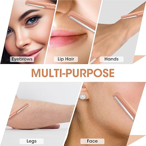 Miniatura 4 de FYB Recortadoras de cejas, para mujeres y hombres, 5 piezas de acero inoxidable con cubierta de seguridad, multiusos, 2 exfoliantes y 3 recortadores