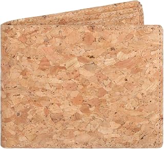 Designer Cork Vegan RFID Blocking Shield Card Holder Wallet for Men Lightweight Made of Eco Friendly Cork (Cork 05)