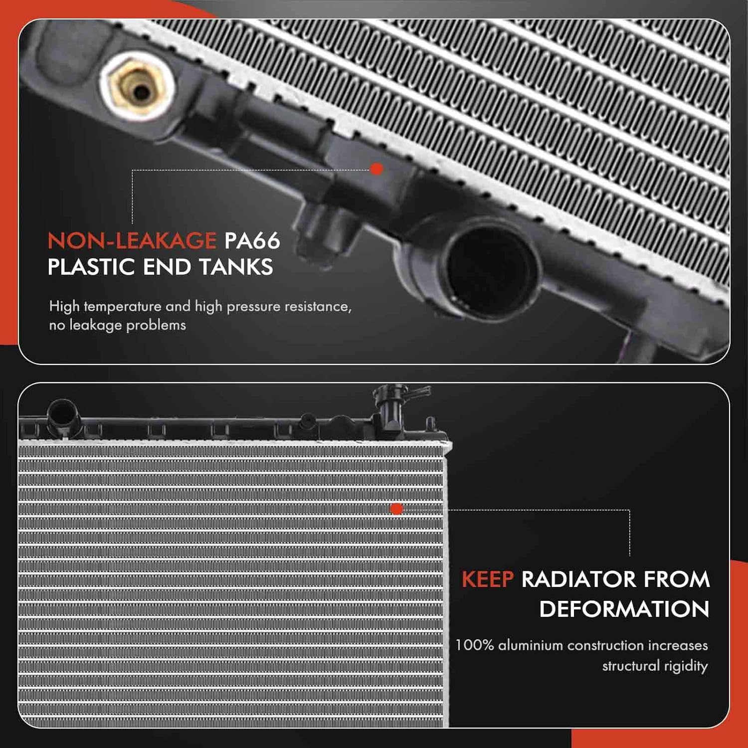A-Premium Engine Coolant Radiator with Transmission Oil Cooler Compatible with Nissan Murano 2003-2007 V6 3.5L, Automatic Trans. Replace# 21460CA010, NI3010193