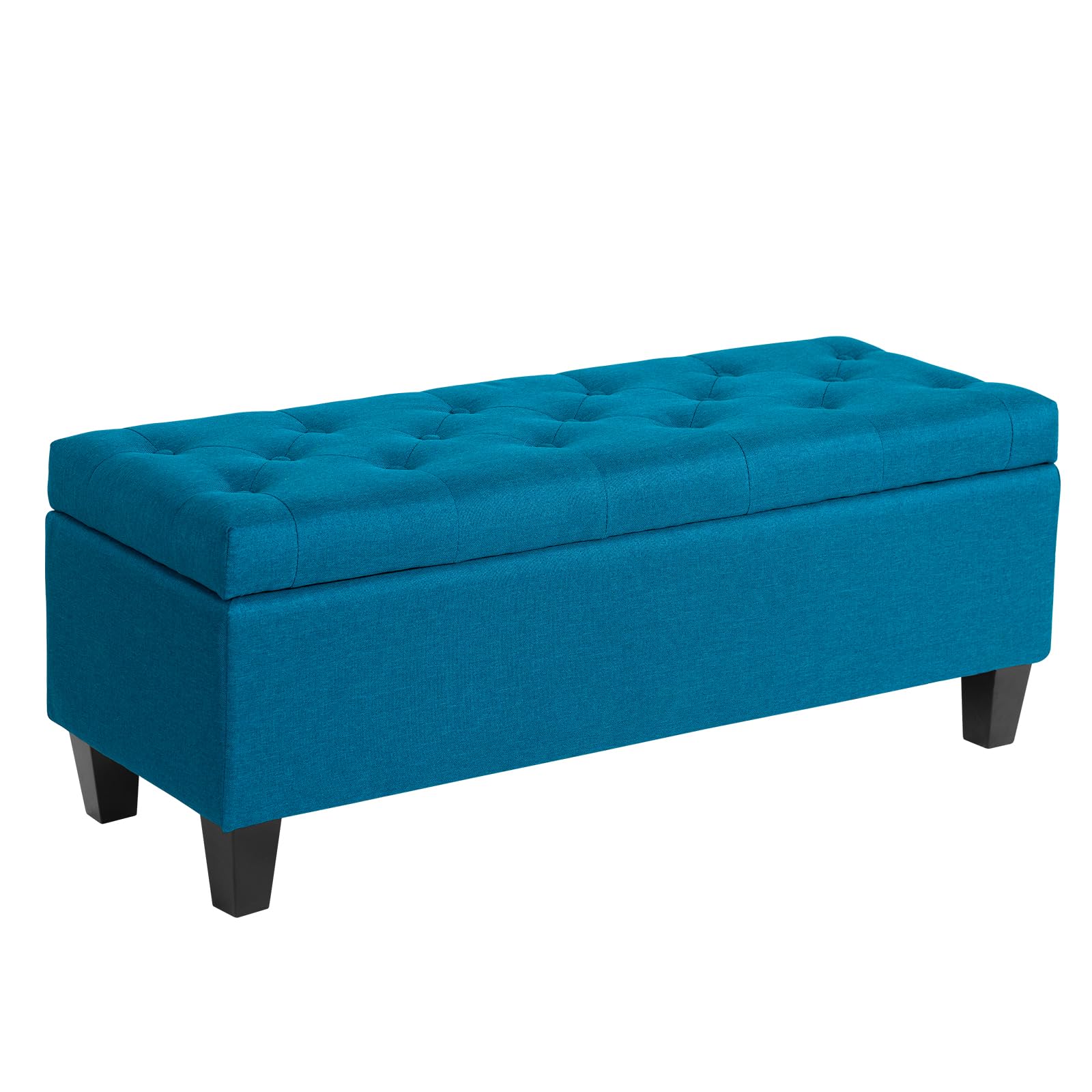 Redlife Ottoman with Storage, End of Bed Storage Benches, Button Tufted Fabric Storage Ottoman with Safety Hinge, Modern Accent Bench for Living Room,