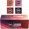 EXS Mixed Flavoured Condoms 144 Pack Regular Fit, Premium Latex with Non-Spermicidal Lube, Flared with Teat, PETA-Approved Vegan Condom, 3 Year Life - CE Marked NHS Approved Male Condoms