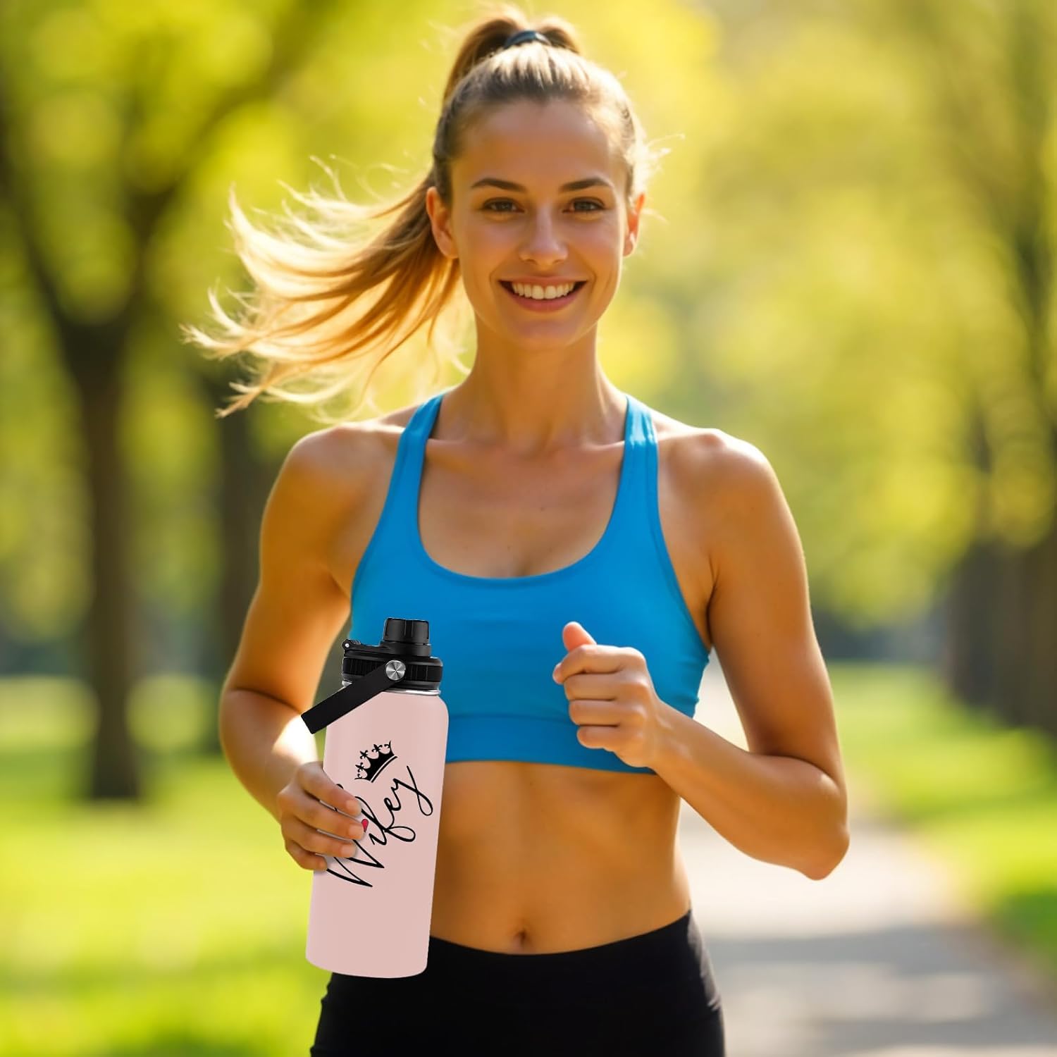 Gifts for Wife Water Bottle, Wife Gifts from Husband, Wedding Anniversary, Valentines, Birthday Gift Ideas for Women, Mothers Day, Christmas Gift for Her, Wifey Tumbler for Her 32 Oz Pink - Image 4