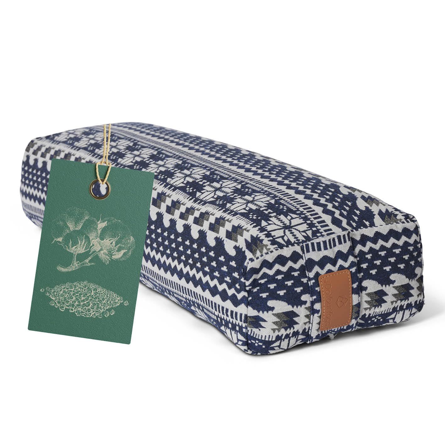 eckiges Yoga Bolster » paravati « con Bio di grano saraceno Shell (KBA)Lunghezza ca 67 cm & diametro ca 13 cm – Ideale come cuscino per YogaZafu Cuscinocuscino da meditazionemeditiations
