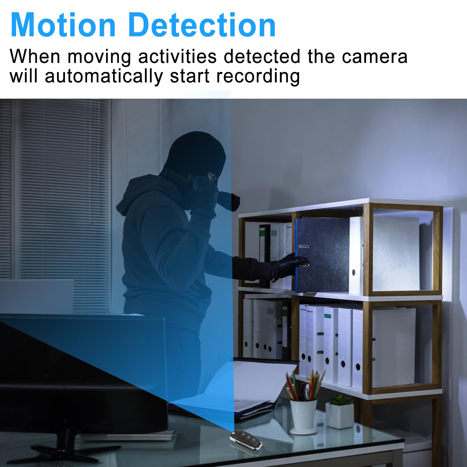 UYIKOO Telecamera Spia Nascosta, Mini Telecamera Nascosta Chiave Auto Micro Spy Cam 1080P HD Microcamera Spia con Rilevamento del Movimento Visione Notturna