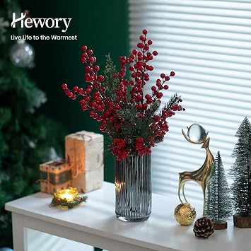 Hewory Flower Vase Glass Vase for Table Decoration: 20 cm Large Vase Grey Vase Glass for Flower - Ribbed Glass Vase Large Dark Grey Flower Vase Modern for Decoration Living Room Home Decor Pampas Grass