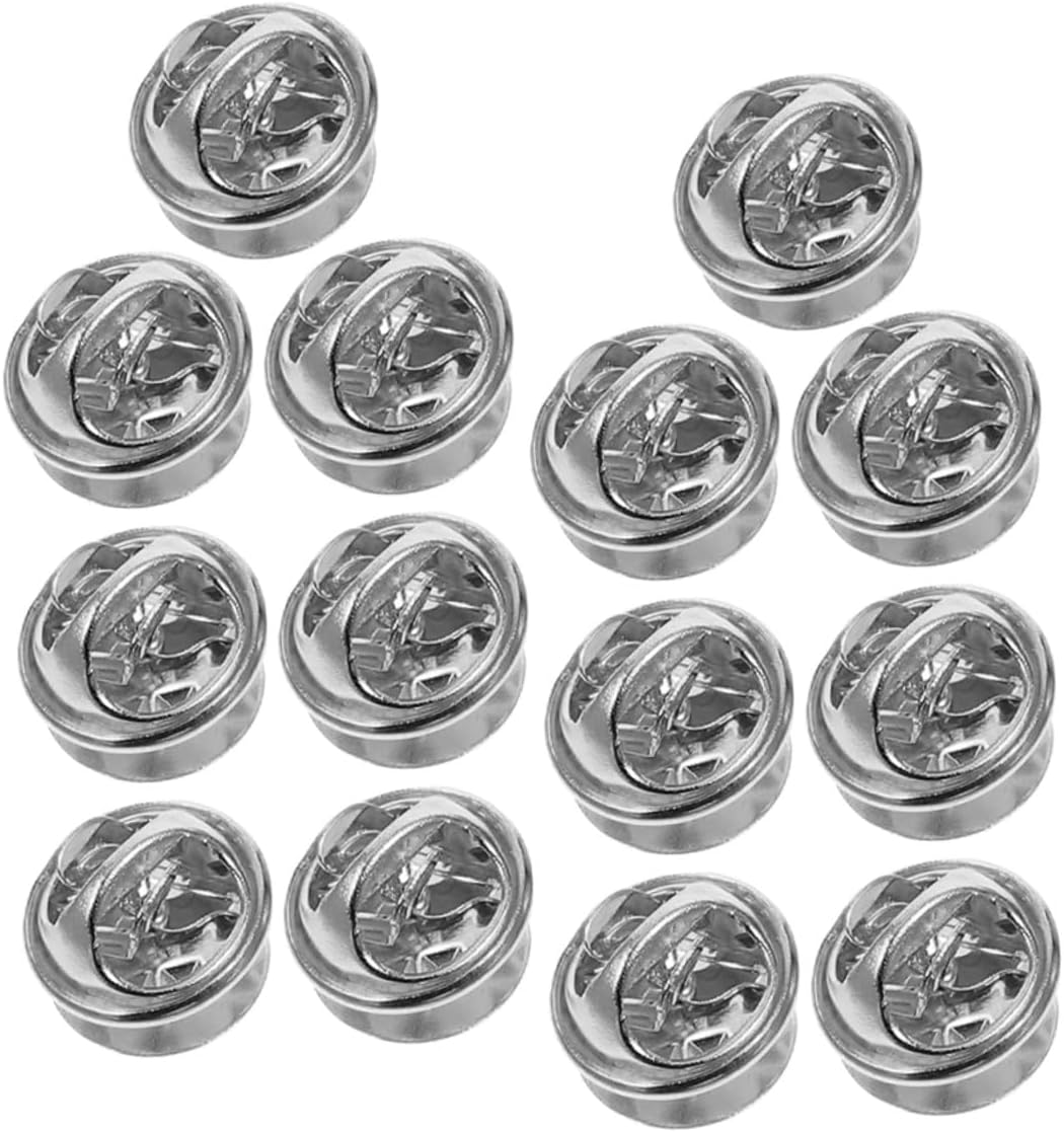 STOBOK 80pcs Stainless Steel Brooch Pin Backs Durable Safety Backs for DIY Crafts Accessories for Jewelry Making and Badge Replacement