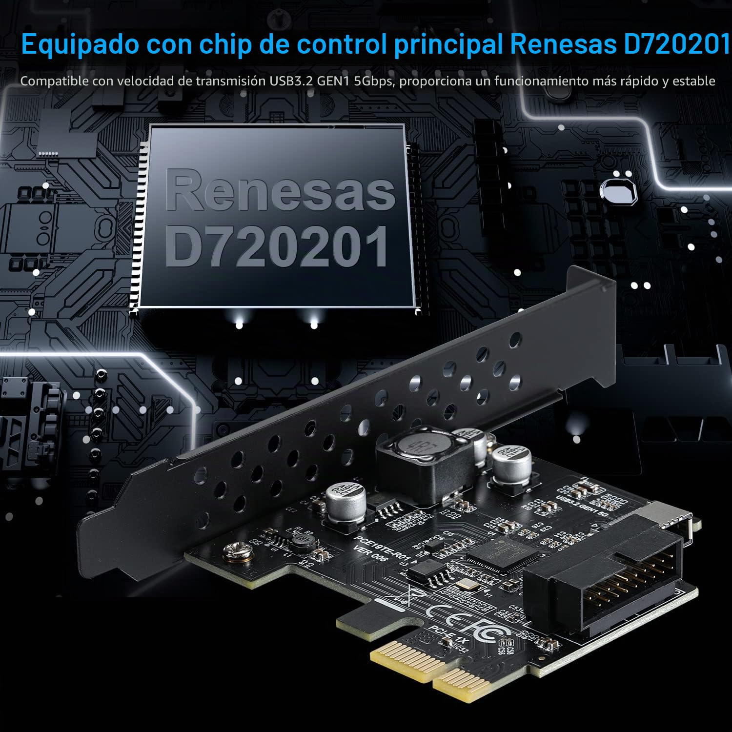 PCIE SATA Tarjeta de Expansión USB 3.2 GEN1 5Gbps Tipo E Tecla A y USB 3.0 19pin Panel Frontal Tarjeta de Expansión Compatible con XP/WIN7/WIN8/Vista/WIN10/WIN11 32BIT/64BIT/Linux