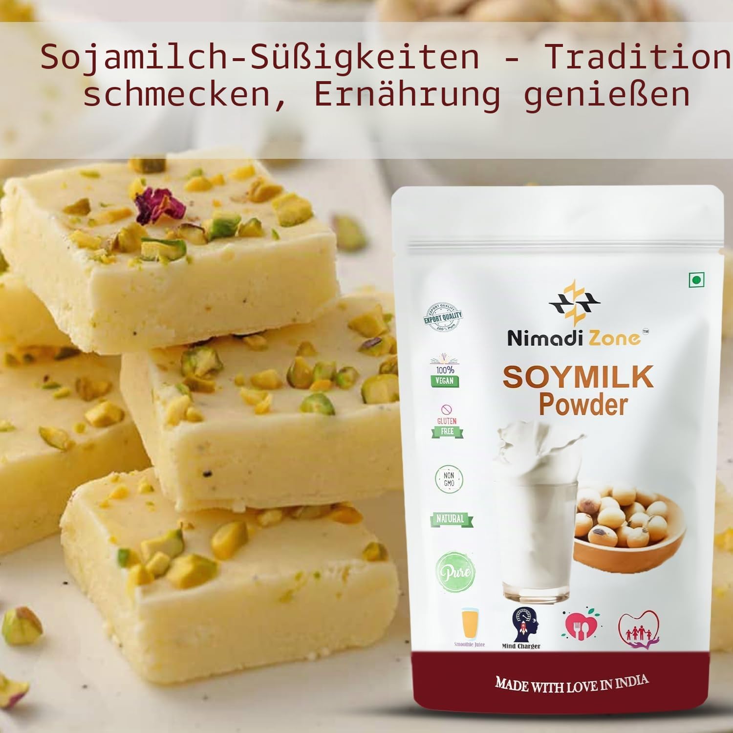 Yang Soja-Milchpulver, proteinreich, vegan, gentechnikfrei, 100 g