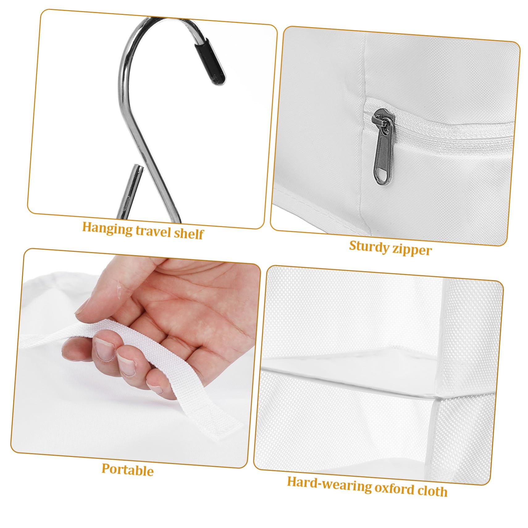 Toyvian Organizador Colgante Blanco, Ahorro de Espacio y Múltiples Compartimentos de 3 Capas Tela Oxford para Armario para Almacenamiento Diario y Viaje