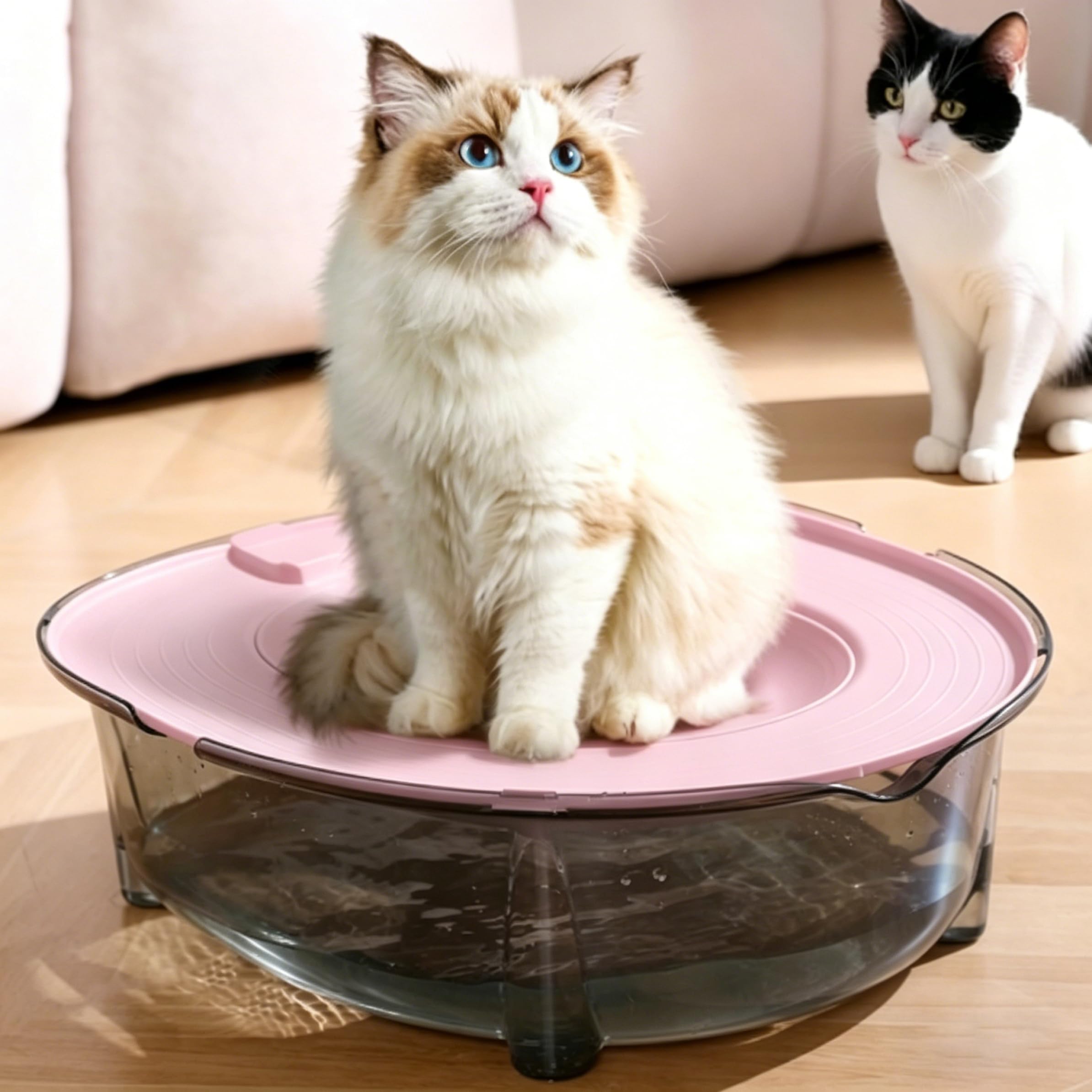 Katzen-Toiletten-Trainingsset, spritzwassergeschützt, auslaufsicher, stabil, Doppellagiges Katzen-Toiletten-Trainingsset aus Kunststoff, Trainer im Stil 2