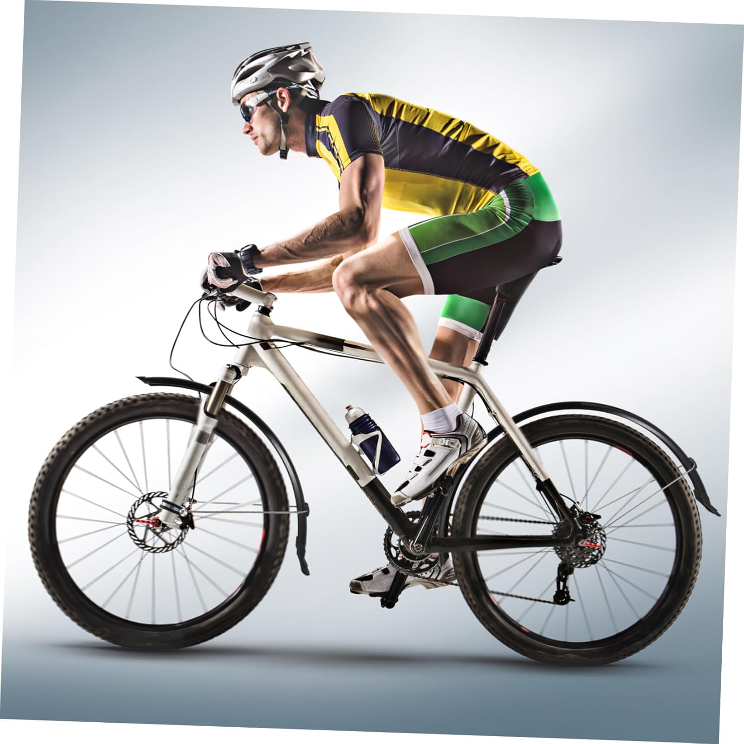 Mountain Bike Mudguards with Extended Full Coverage Screw-Fixed Front and Rear Mud Flaps Wide Tail Design for Road and Touring Bikes Secure Fit