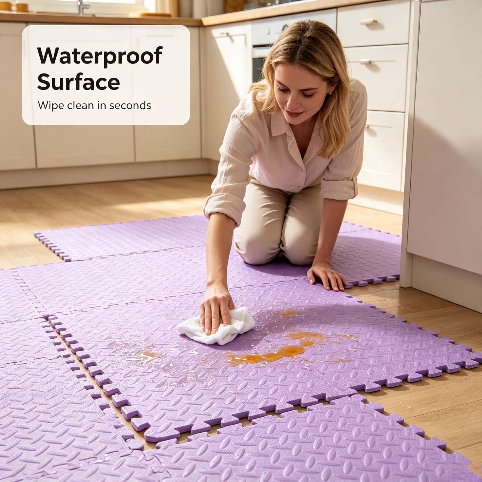 Materassino Sportivo Puzzle 4 Pezzi, Tappeto Eva Schiuma Pavimento Ad Incastro, Fitness Yoga Ginnastica Palestra, Tappetino Tatami Allenamento Casa, Texture Antiscivolo