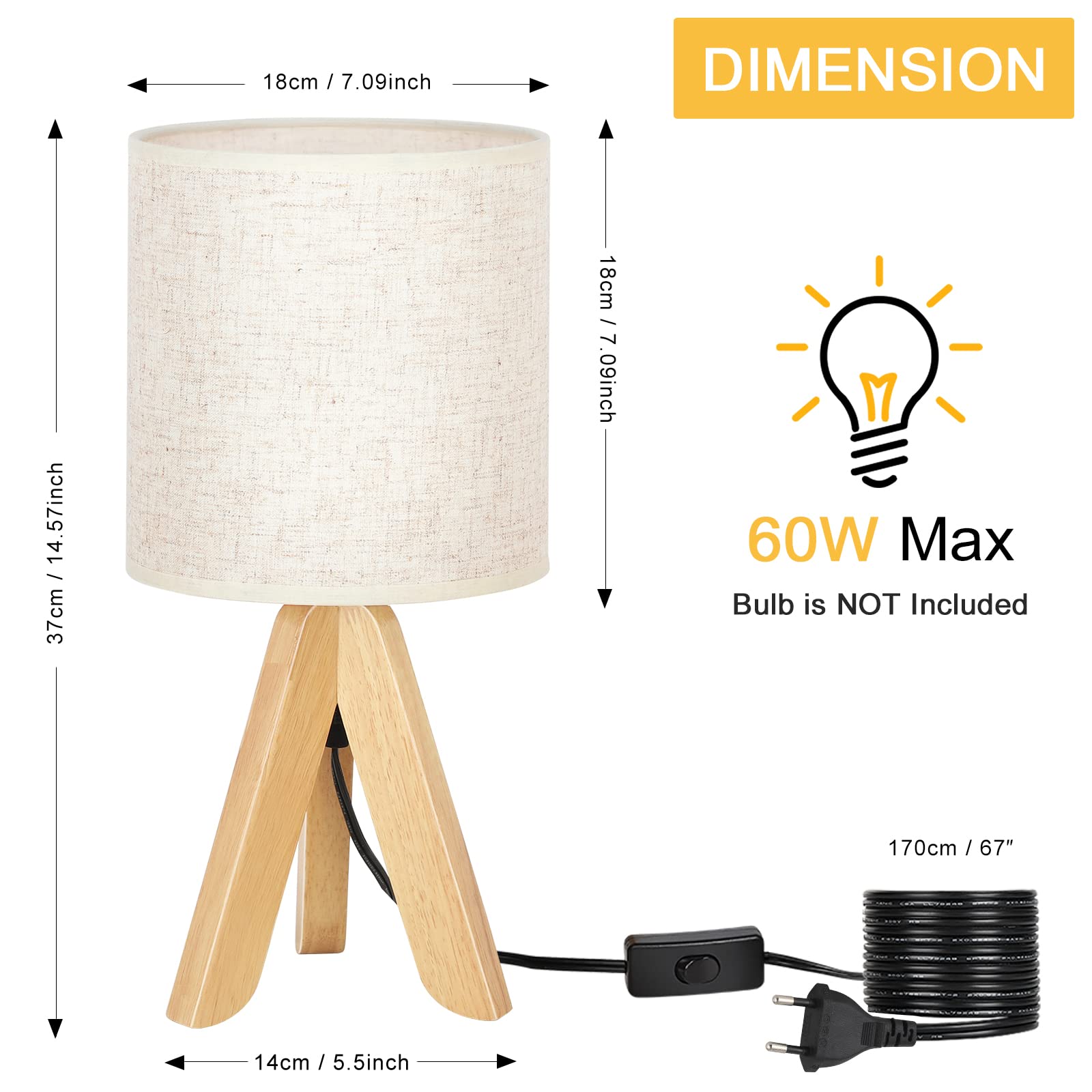 BTY Lámpara de mesa pequeña para niños, bonita lámpara de escritorio para mesita de noche, lámpara de noche con pantalla de tela para habitación de los niños, sala de estudio, dormitorio, oficina en