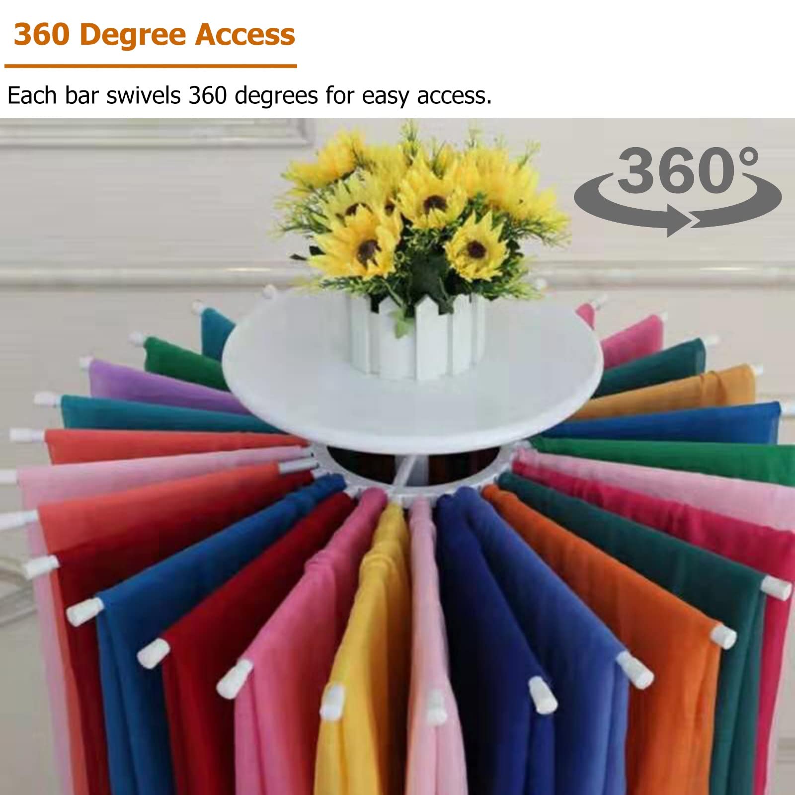 Percha para bufanda para hombre, altura ajustable, giratoria, ahorro de espacio, color blanco, diámetro 70 cm