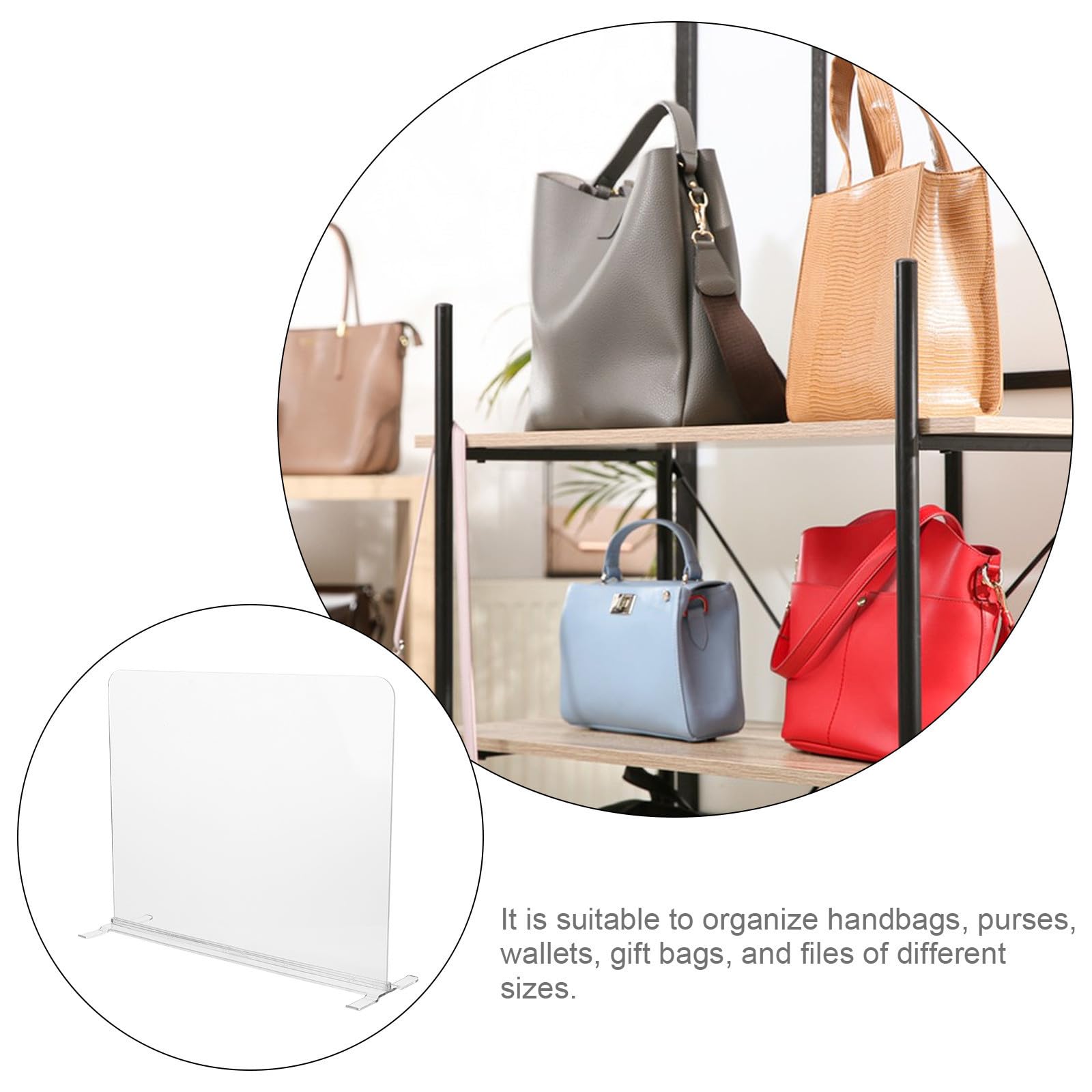 STOBAZA Divisores de Armario Transparentes de Acrílico Desmontables, Organizador de Ropa 4 Piezas para Cocina y Estanterías, Diseño Simple y Duradero