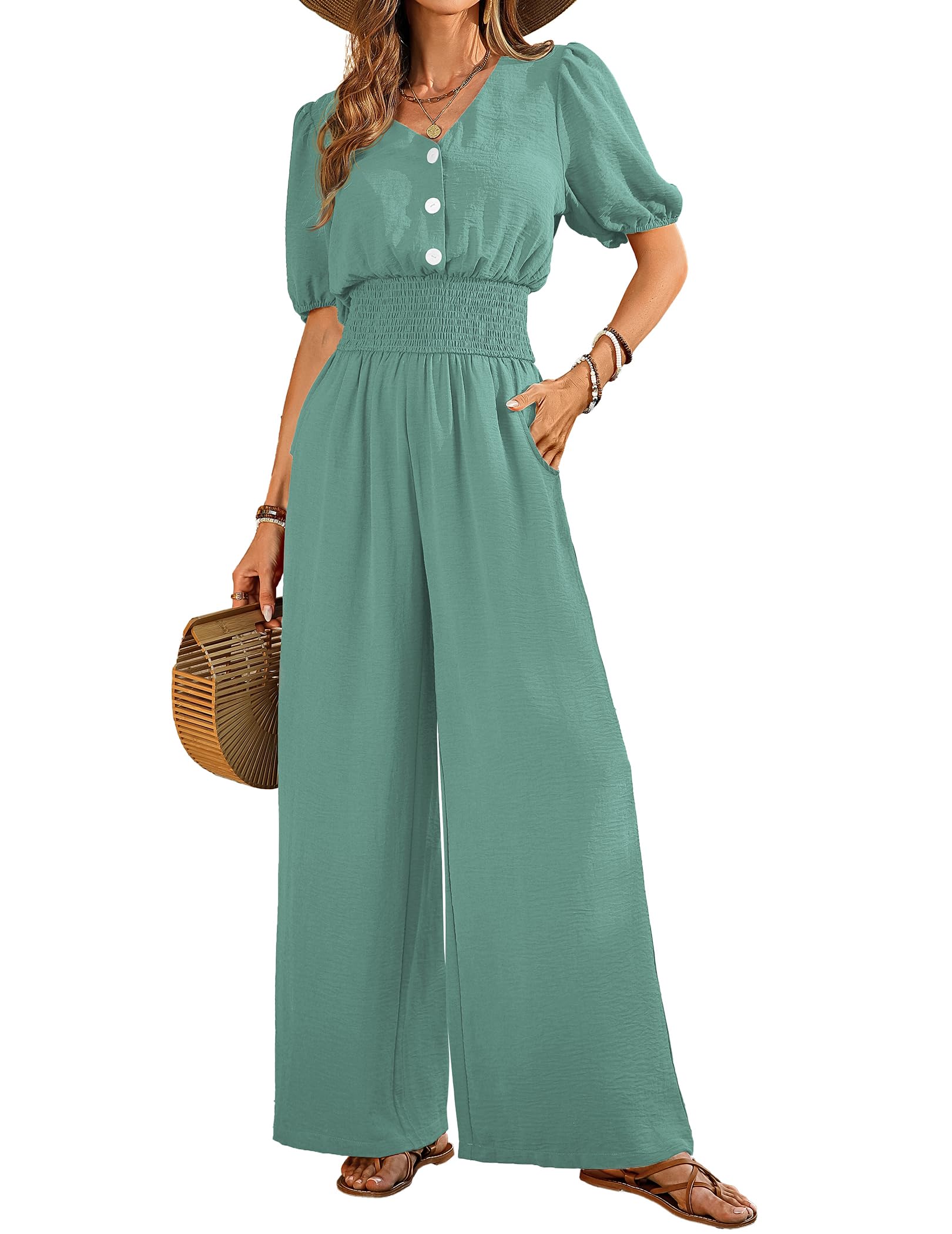LOOKBOHO V-Neck Jumpsuit