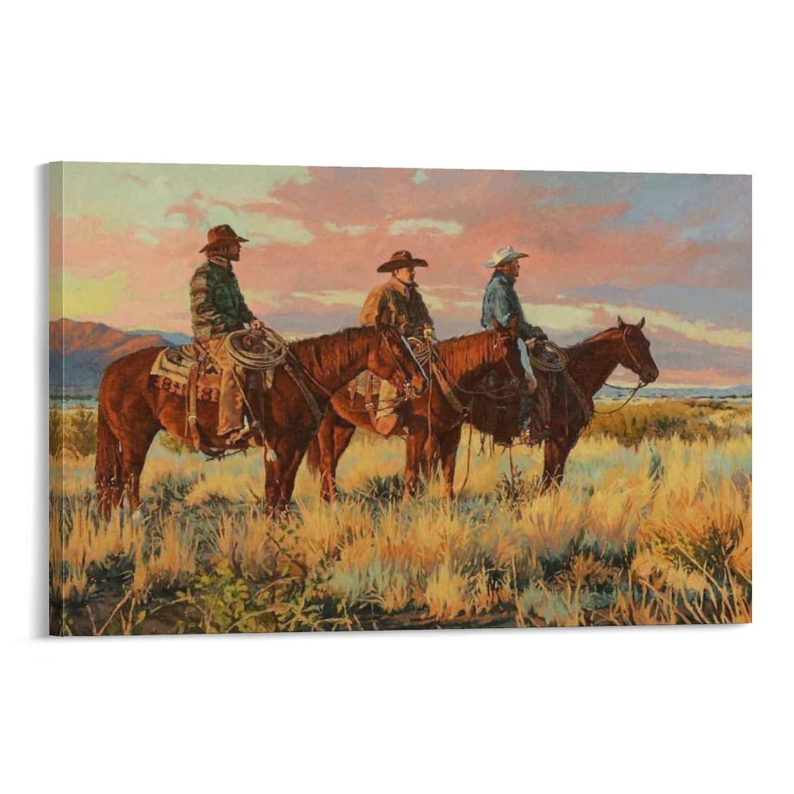 Stampa artistica da parete su tela con stivali da cowboy