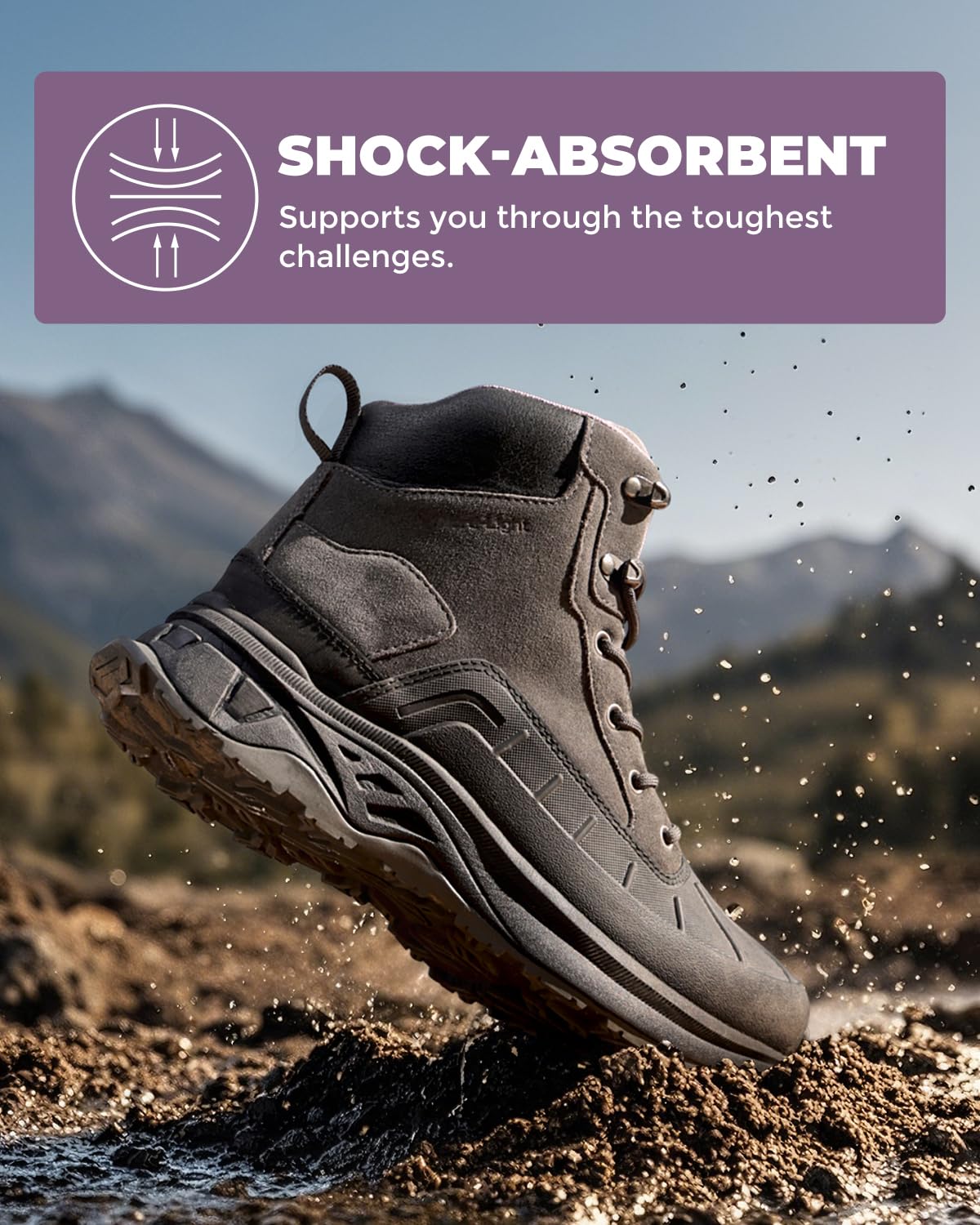 NORTIV 8 Damskie wodoodporne buty turystyczne outdoorowe trekkingowe kemping szlak turystyczne buty, ciemnoszary, 42 EU